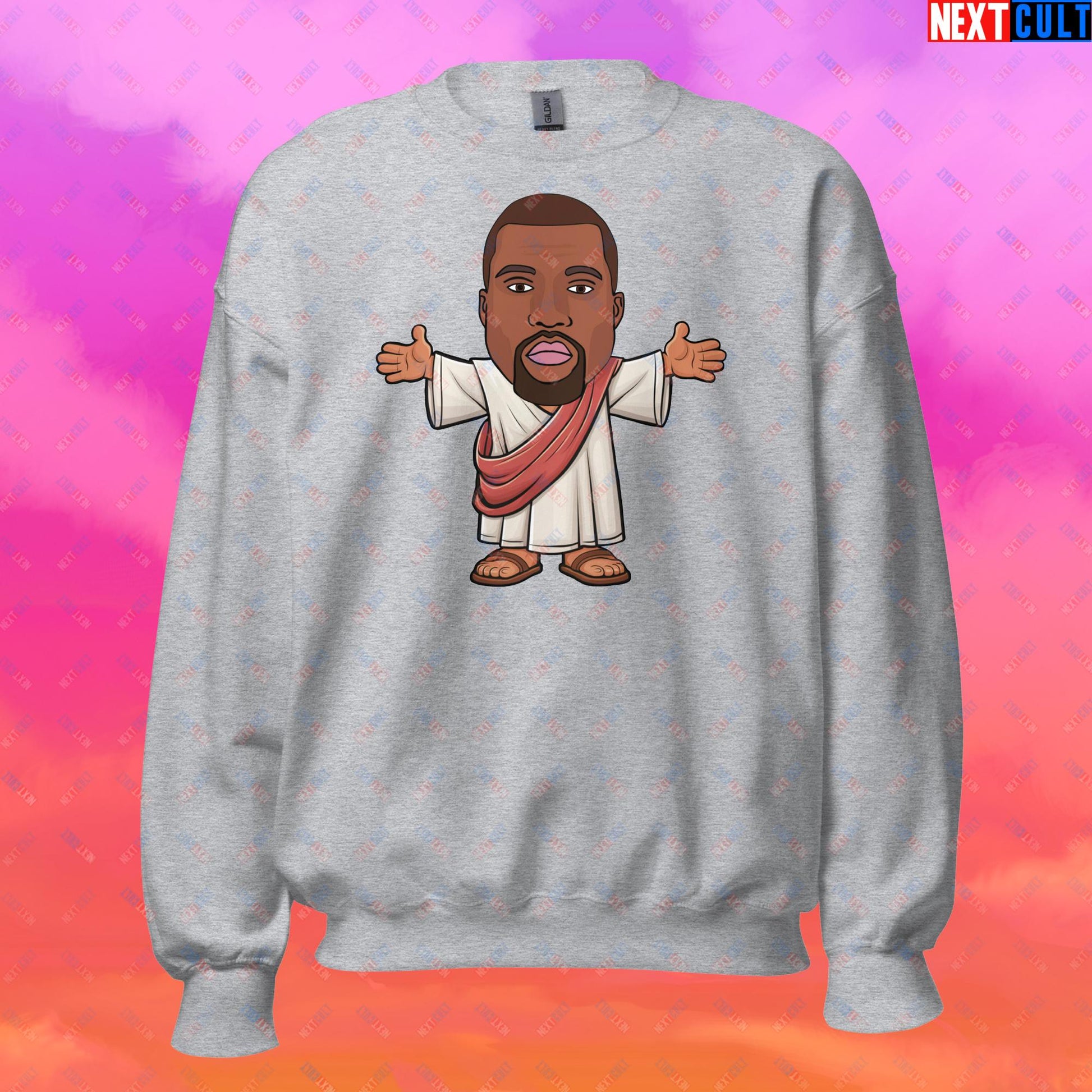 Jesus Kanye West Yeezianity Ye Funny Hip Hop Unisex Sweatshirt Sport Grey Sweatshirts Kanye West Music Next Cult Brand