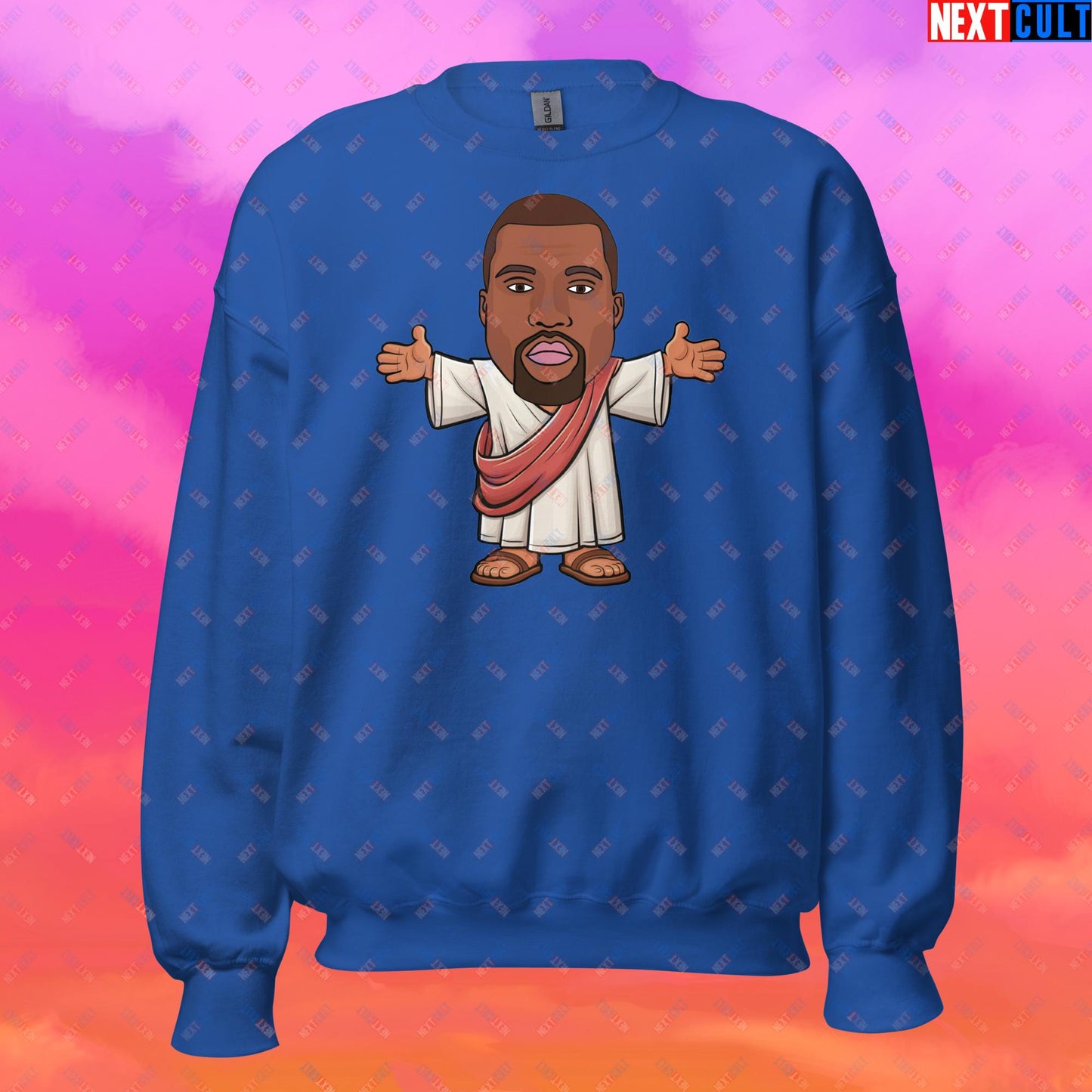 Jesus Kanye West Yeezianity Ye Funny Hip Hop Unisex Sweatshirt Royal Sweatshirts Kanye West Music Next Cult Brand