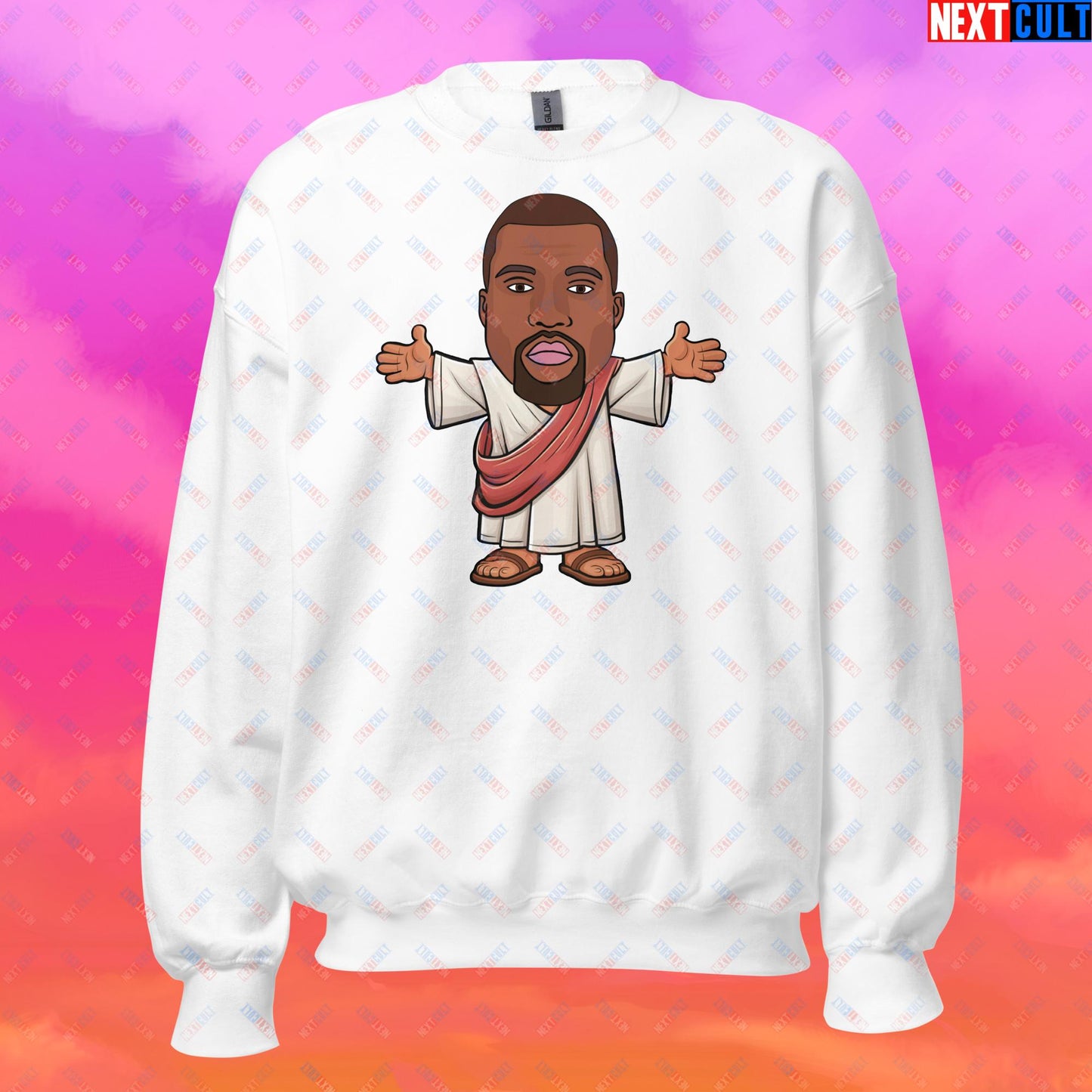 Jesus Kanye West Yeezianity Ye Funny Hip Hop Unisex Sweatshirt White Sweatshirts Kanye West Music Next Cult Brand