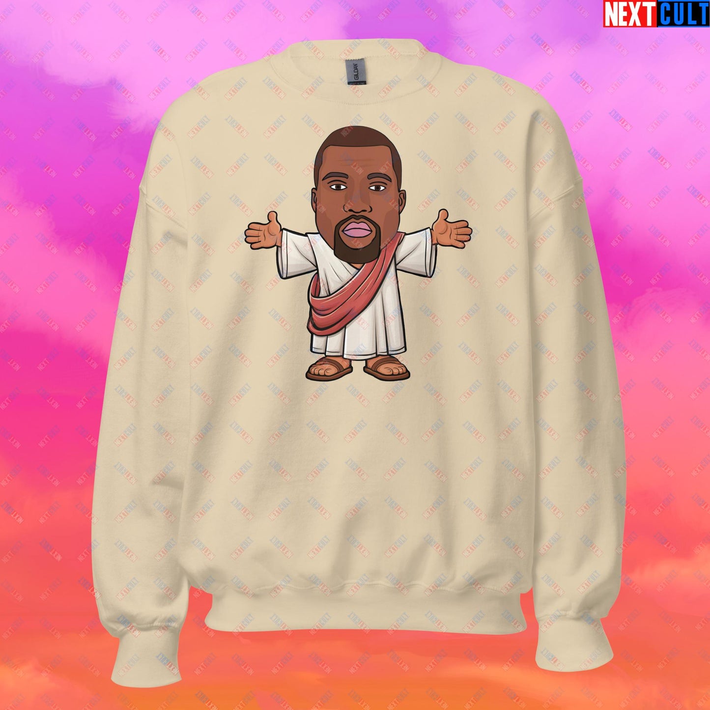 Jesus Kanye West Yeezianity Ye Funny Hip Hop Unisex Sweatshirt Sand Sweatshirts Kanye West Music Next Cult Brand