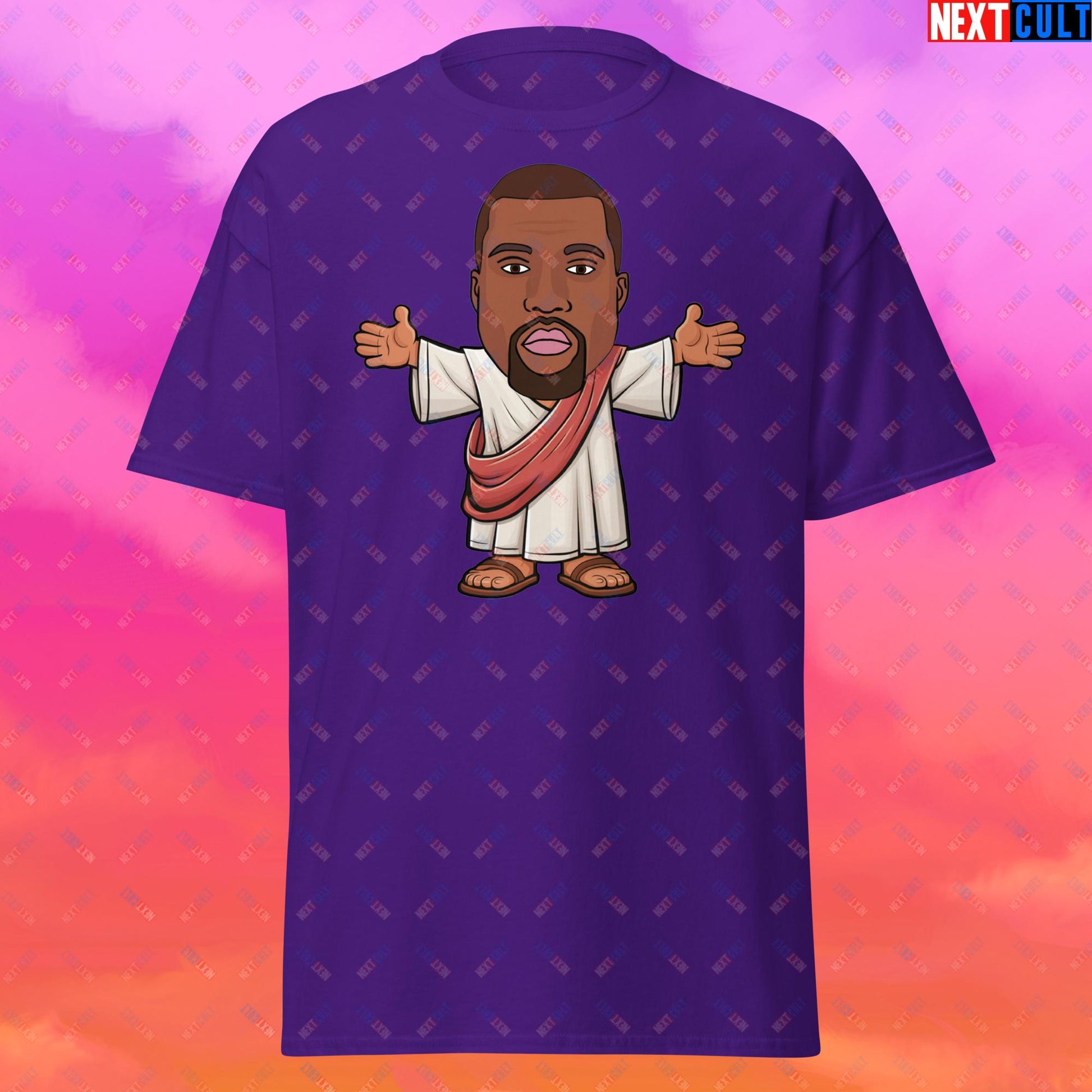 Jesus Kanye West Yeezianity Ye Funny Hip Hop Unisex tee Purple T-shirts Kanye West Music Next Cult Brand