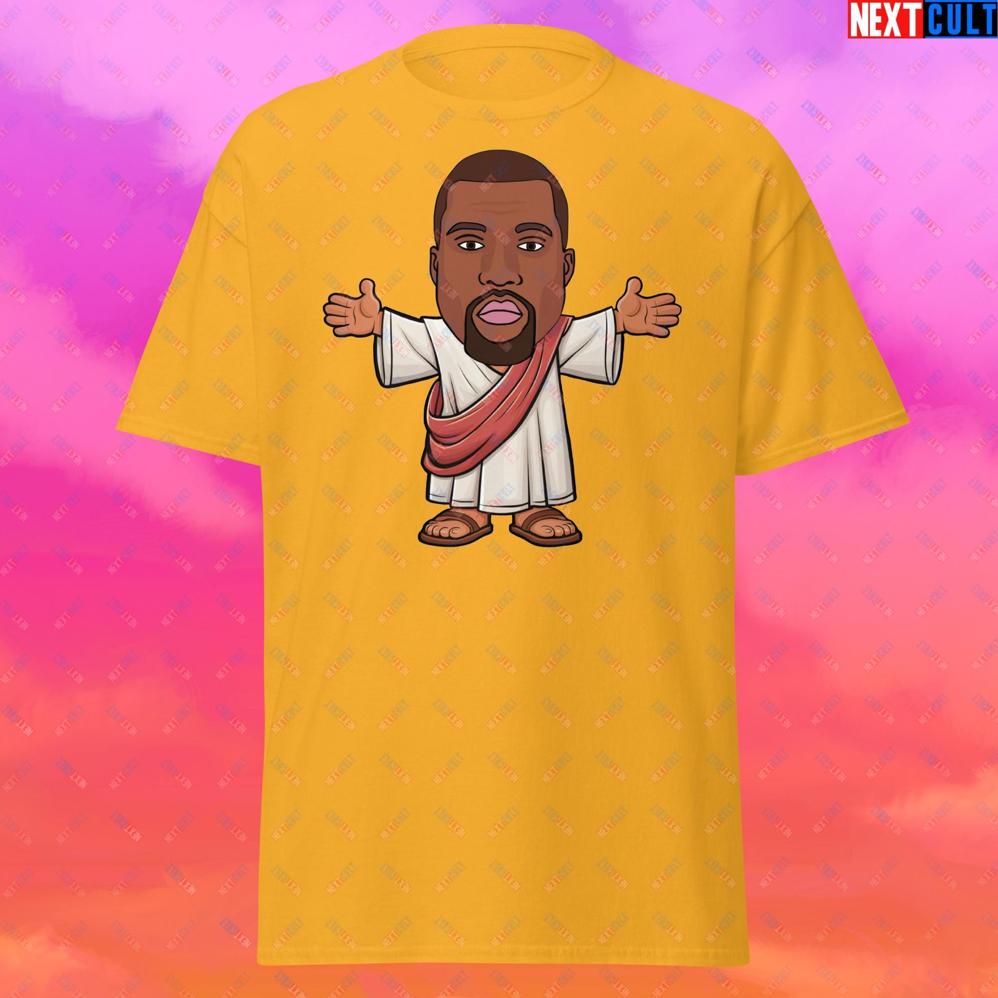 Jesus Kanye West Yeezianity Ye Funny Hip Hop Unisex tee Gold T-shirts Kanye West Music Next Cult Brand