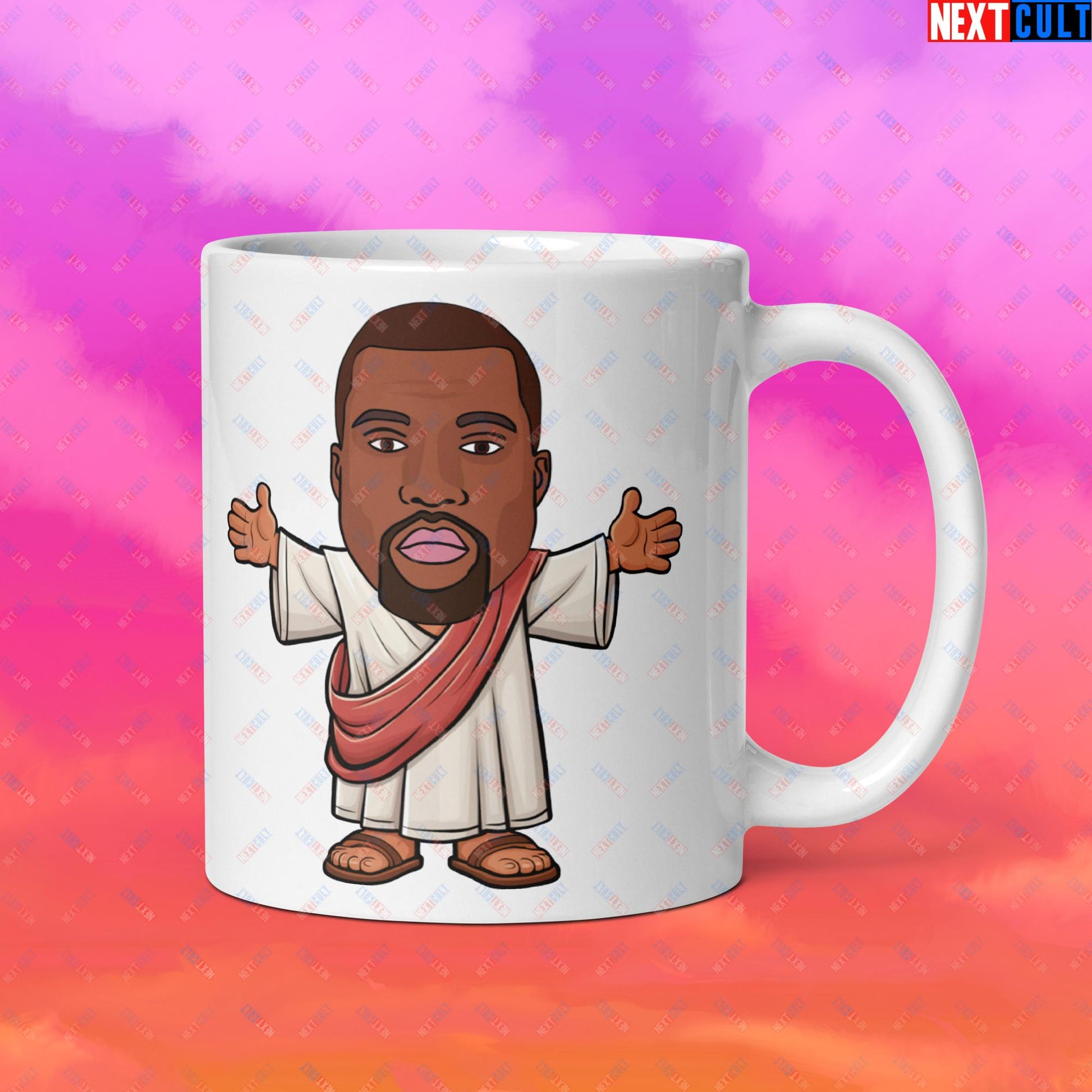 Jesus Kanye West Yeezianity Ye Funny Hip Hop White glossy mug Next Cult Brand