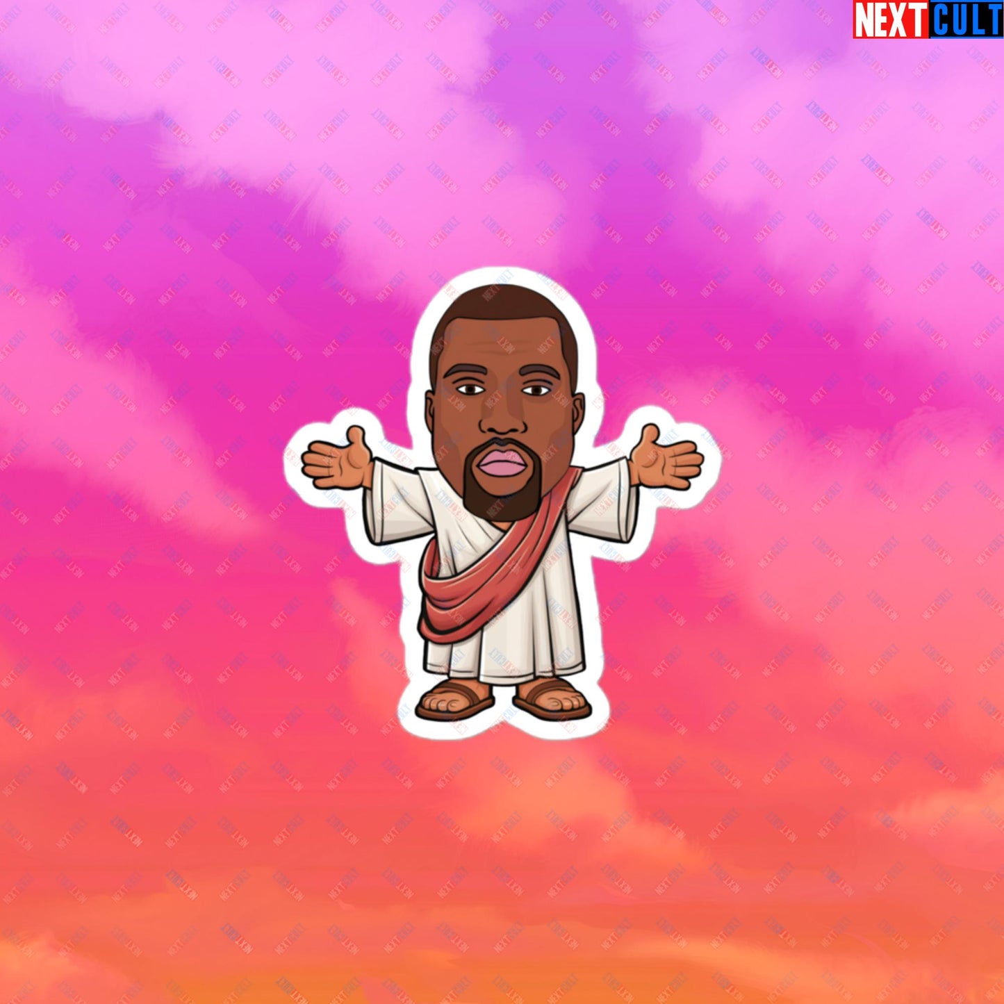 Jesus Kanye West Yeezianity Ye Funny Hip Hop stickers 3″×3″ Stickers Kanye West Music Next Cult Brand