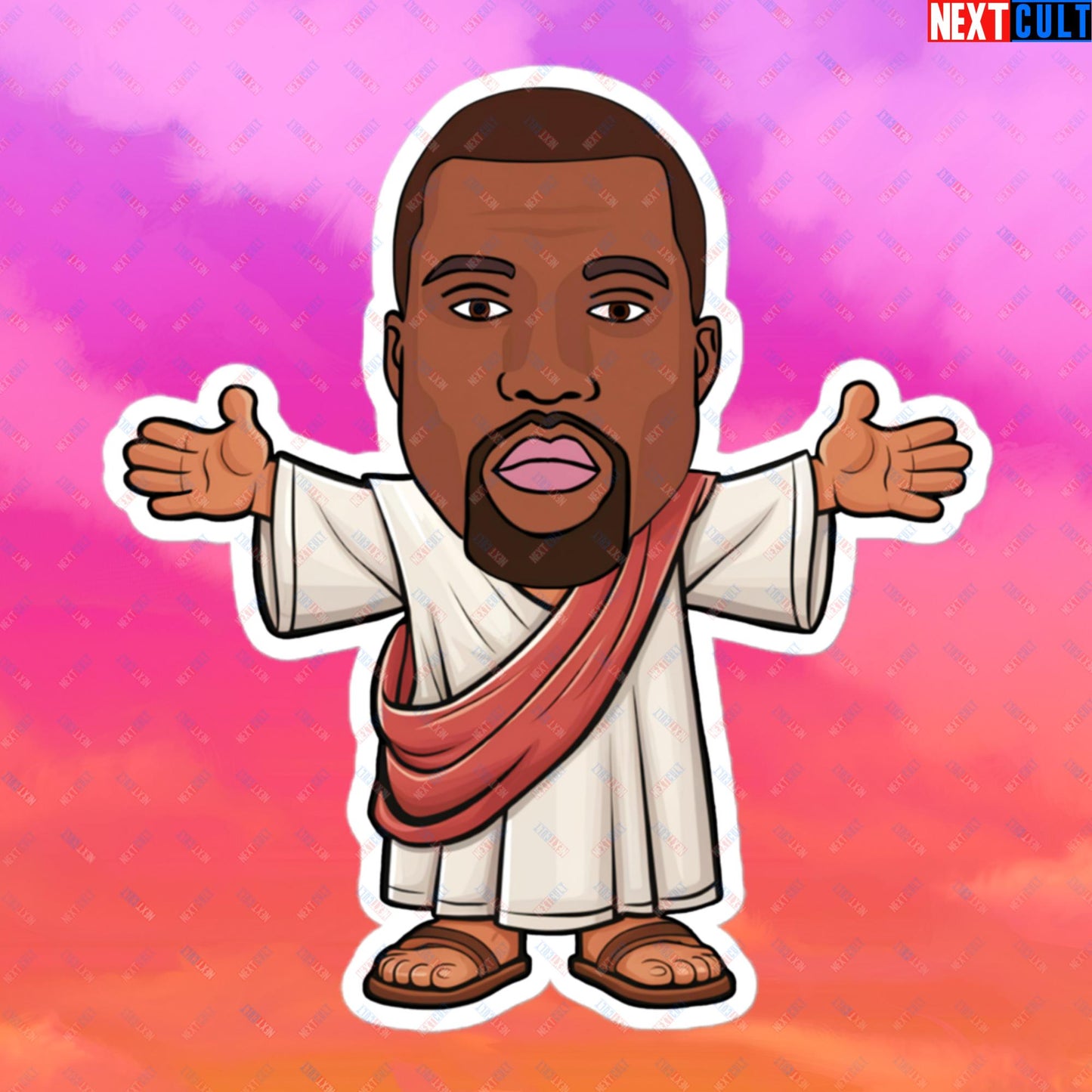 Jesus Kanye West Yeezianity Ye Funny Hip Hop stickers 5.5″×5.5″ Stickers Kanye West Music Next Cult Brand