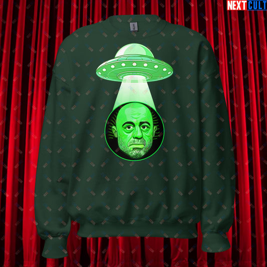 Joe Rogan Alien UFO Abduction Funny Extra-Terrestrial JRE Podcast Unisex Sweatshirt Forest Green Sweatshirts Joe Rogan Podcasts Stand-up Comedy Next Cult Brand