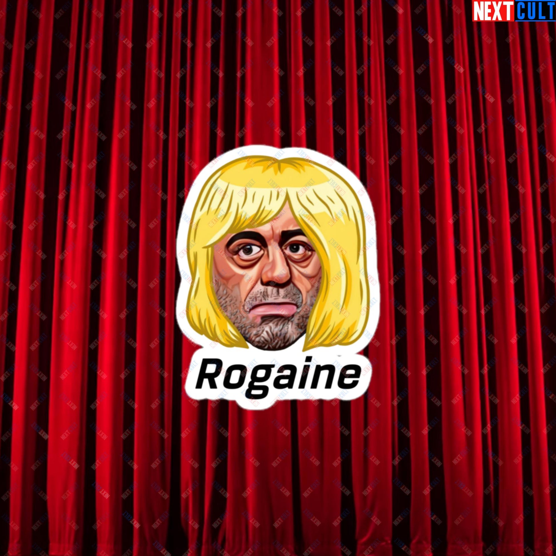 Joe Rogan Rogaine Funny Hair Loss JRE Podcast Bubble-free stickers 3″×3″ Stickers Joe Rogan Podcasts Stand-up Comedy Next Cult Brand