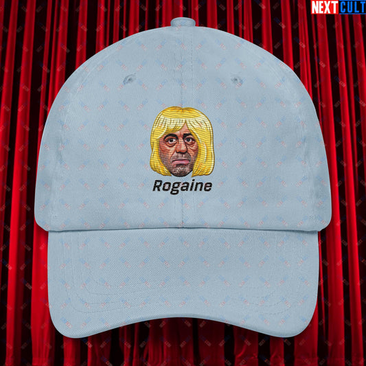 Joe Rogan Rogaine Funny Hair Loss JRE Podcast Dad hat Light Blue Hats Joe Rogan Podcasts Stand-up Comedy Next Cult Brand