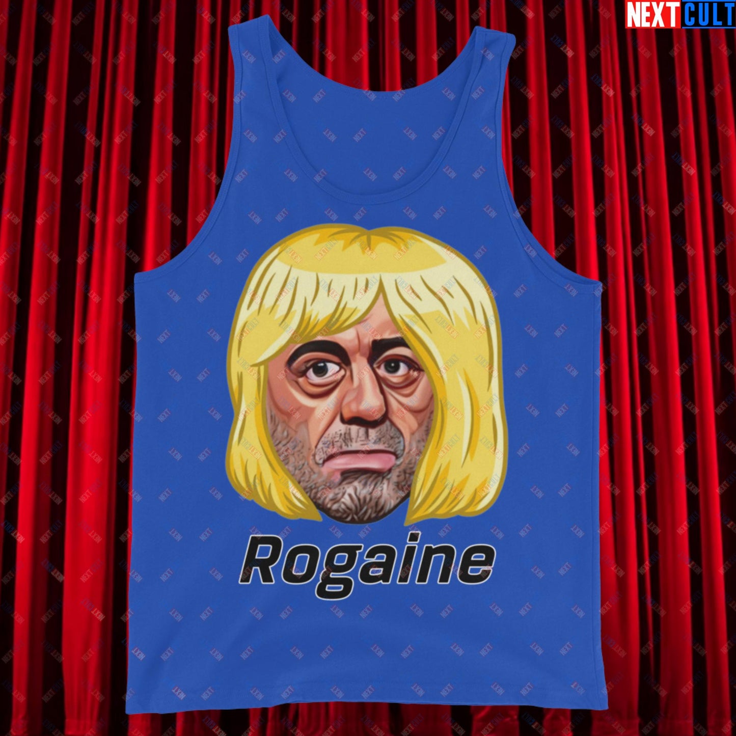 Joe Rogan Rogaine Funny Hair Loss JRE Podcast Tank Top True Royal Tank Tops Joe Rogan Podcasts Stand-up Comedy Next Cult Brand