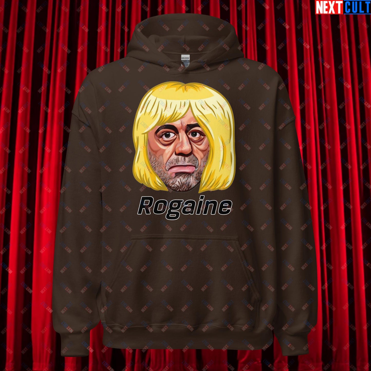 Joe Rogan Rogaine Funny Hair Loss JRE Podcast Unisex Hoodie Dark Chocolate Hoodies Joe Rogan Podcasts Stand-up Comedy Next Cult Brand