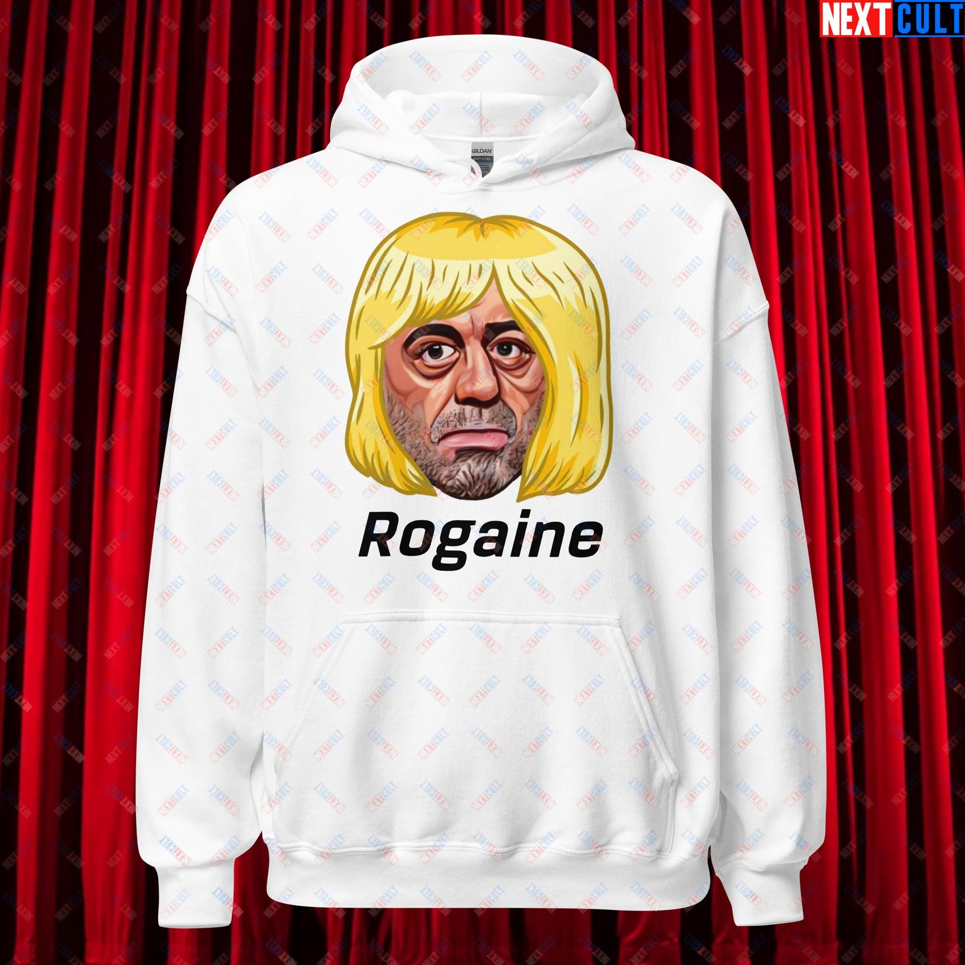 Joe Rogan Rogaine Funny Hair Loss JRE Podcast Unisex Hoodie White Hoodies Joe Rogan Podcasts Stand-up Comedy Next Cult Brand