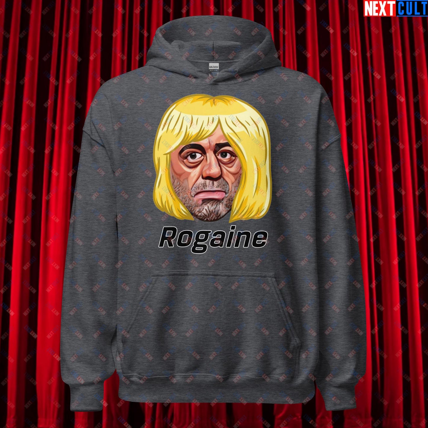 Joe Rogan Rogaine Funny Hair Loss JRE Podcast Unisex Hoodie Dark Heather Hoodies Joe Rogan Podcasts Stand-up Comedy Next Cult Brand