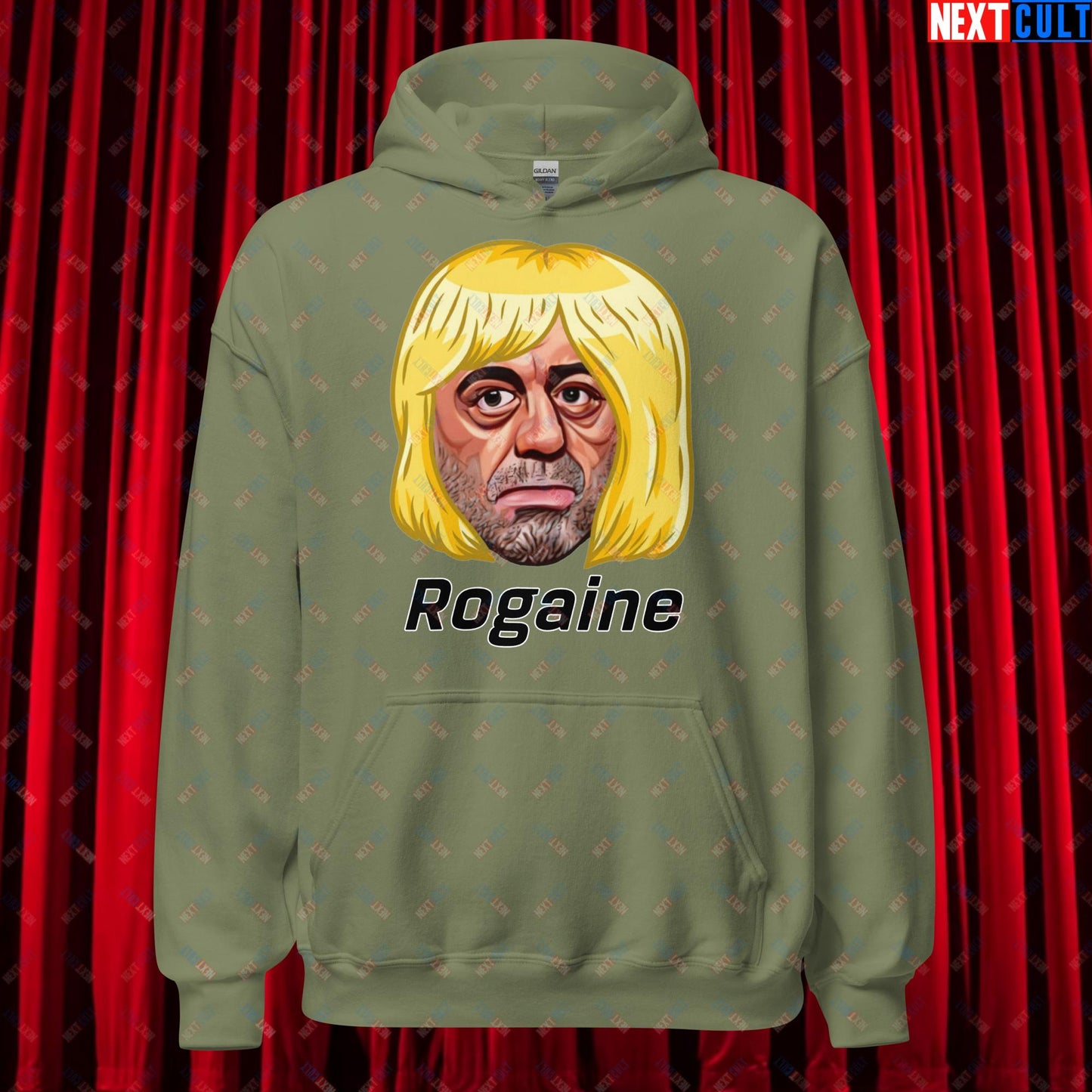 Joe Rogan Rogaine Funny Hair Loss JRE Podcast Unisex Hoodie Military Green Hoodies Joe Rogan Podcasts Stand-up Comedy Next Cult Brand