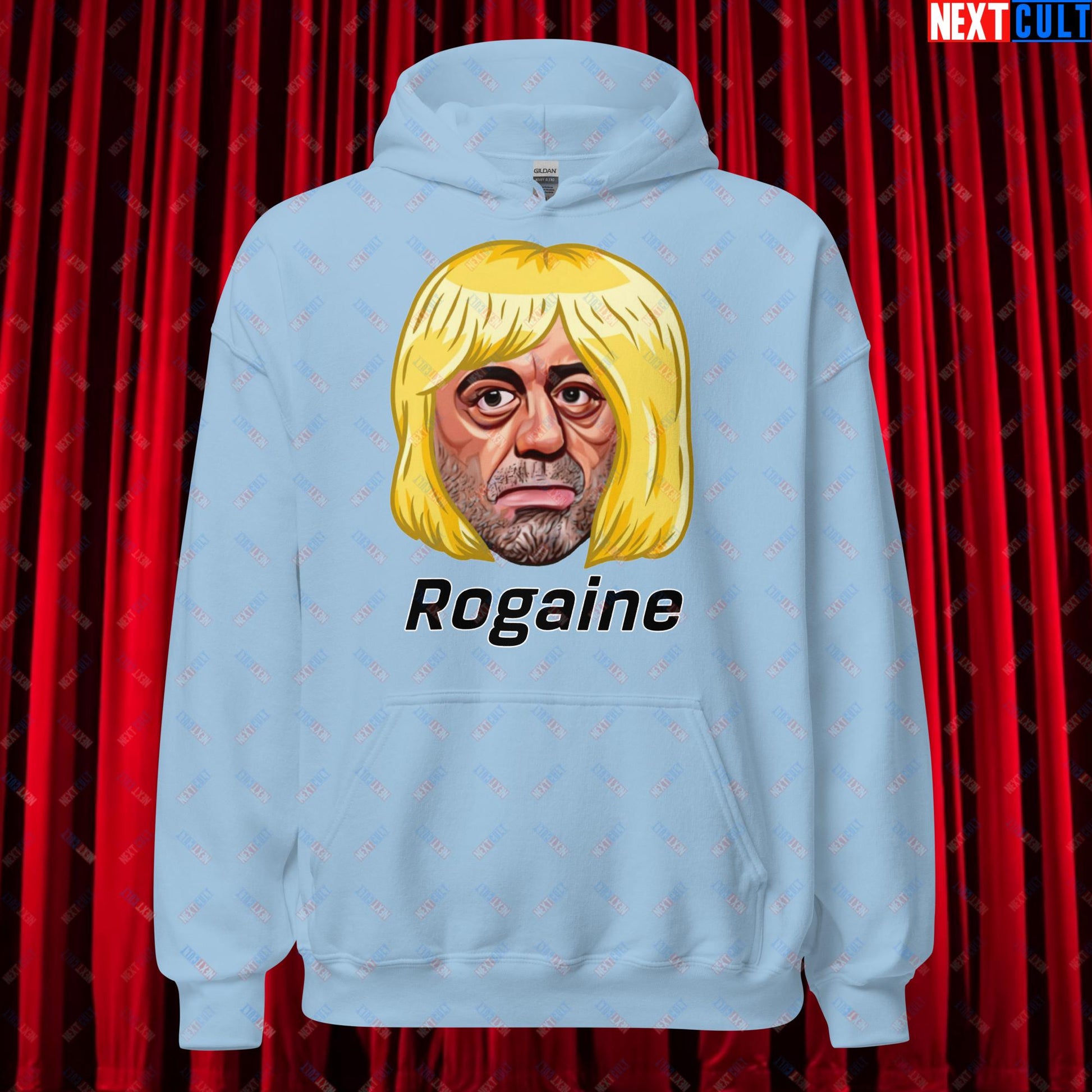 Joe Rogan Rogaine Funny Hair Loss JRE Podcast Unisex Hoodie Light Blue Hoodies Joe Rogan Podcasts Stand-up Comedy Next Cult Brand