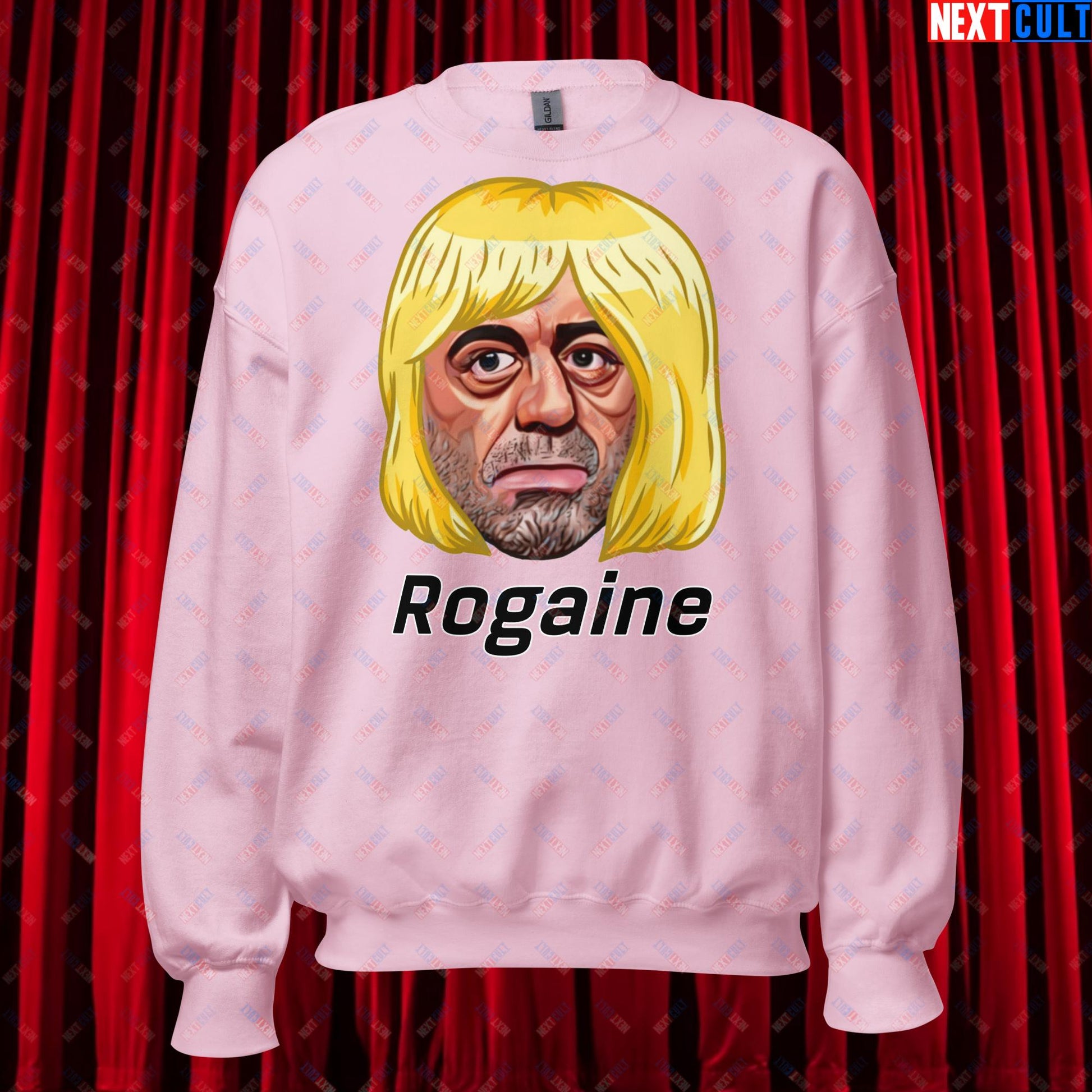 Joe Rogan Rogaine Funny Hair Loss JRE Podcast Unisex Sweatshirt Light Pink Sweatshirts Joe Rogan Podcasts Stand-up Comedy Next Cult Brand