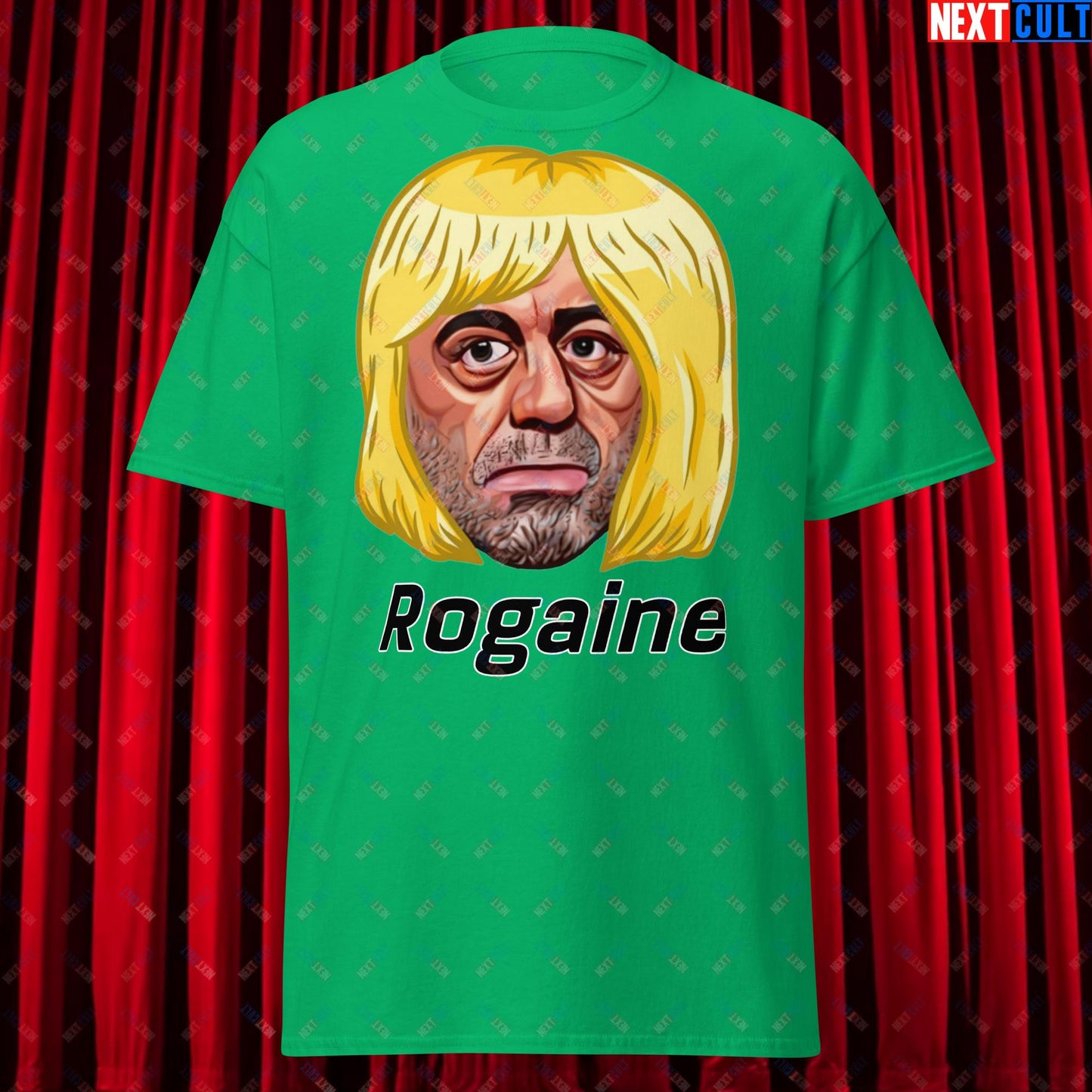 Joe Rogan Rogaine Funny Hair Loss JRE Podcast Unisex tee Irish Green T-shirts Joe Rogan Podcasts Stand-up Comedy Next Cult Brand