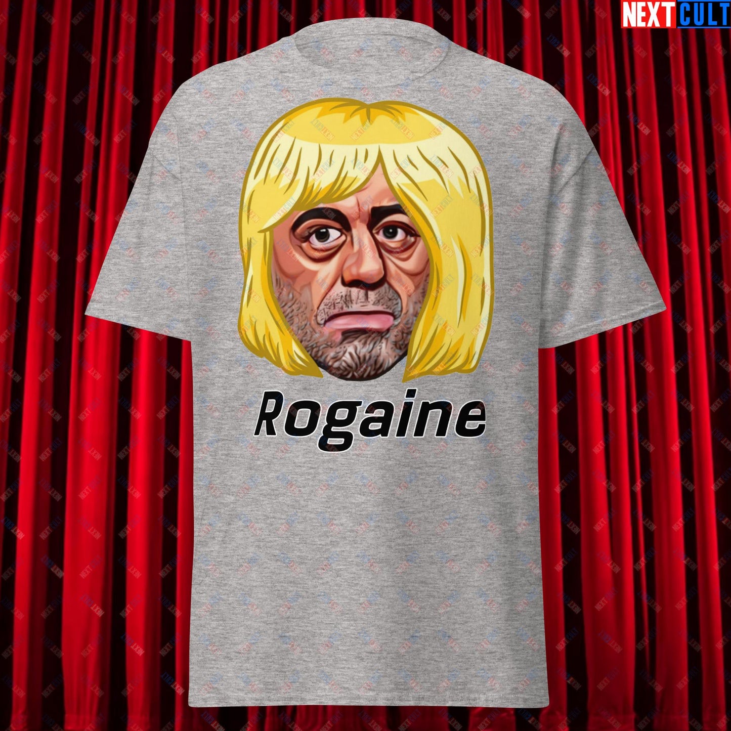 Joe Rogan Rogaine Funny Hair Loss JRE Podcast Unisex tee Sport Grey T-shirts Joe Rogan Podcasts Stand-up Comedy Next Cult Brand