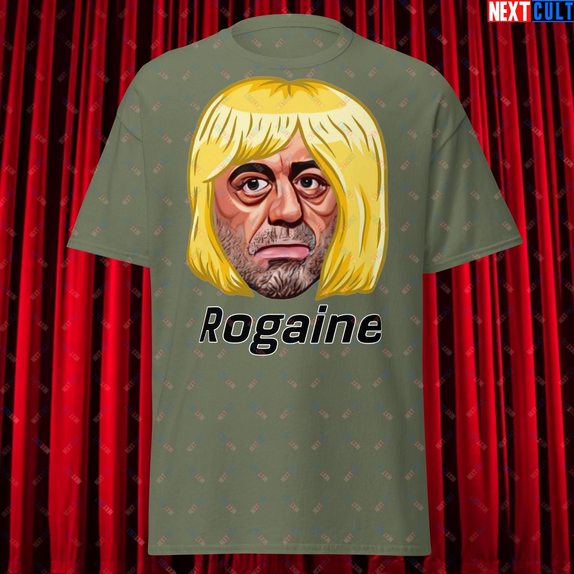 Joe Rogan Rogaine Funny Hair Loss JRE Podcast Unisex tee Next Cult Brand