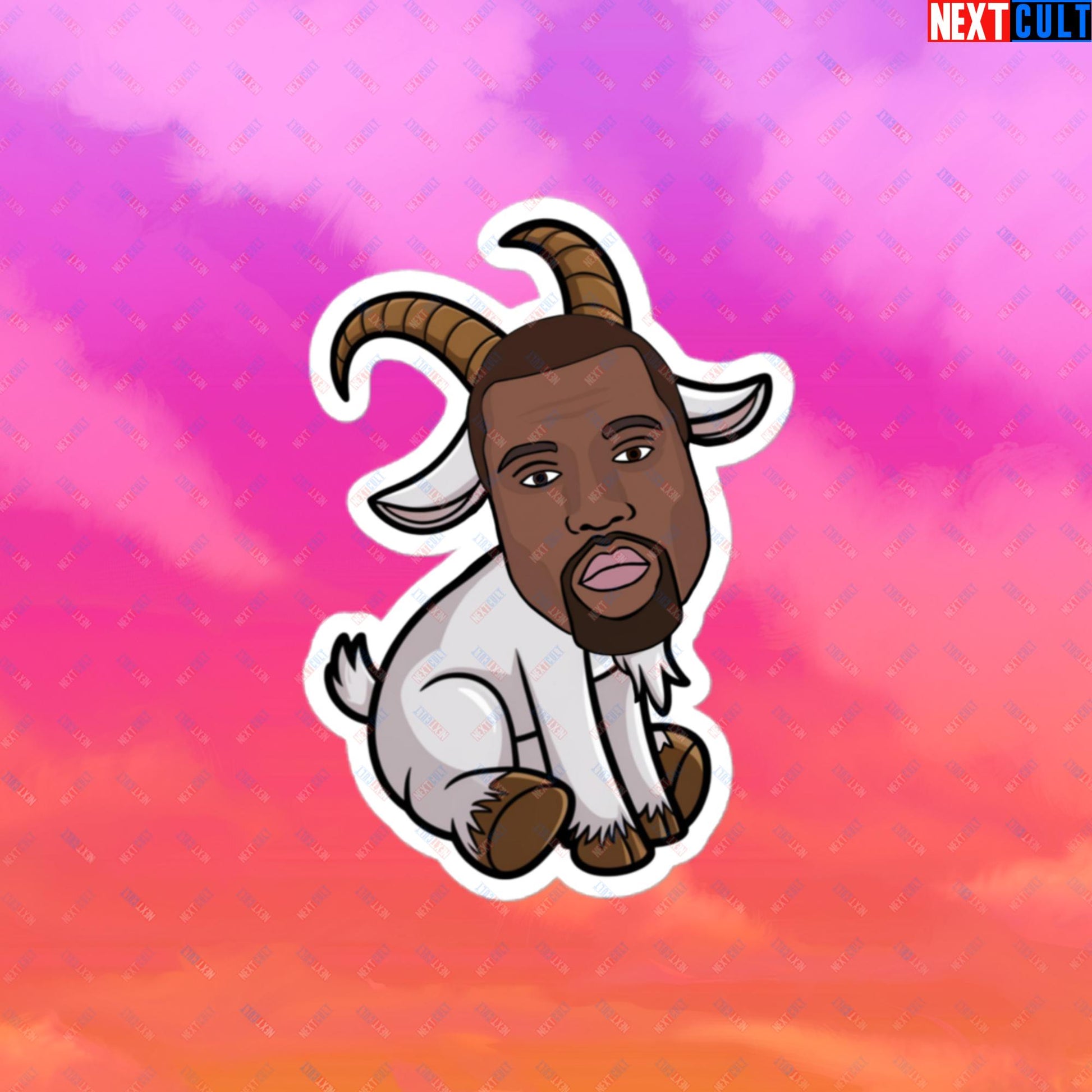 Kanye West G.O.A.T. Hip Hop Greatest of All Time Rap Music Funny Ye Bubble-free stickers 4″×4″ Stickers G.O.A.T. Kanye West Music Next Cult Brand