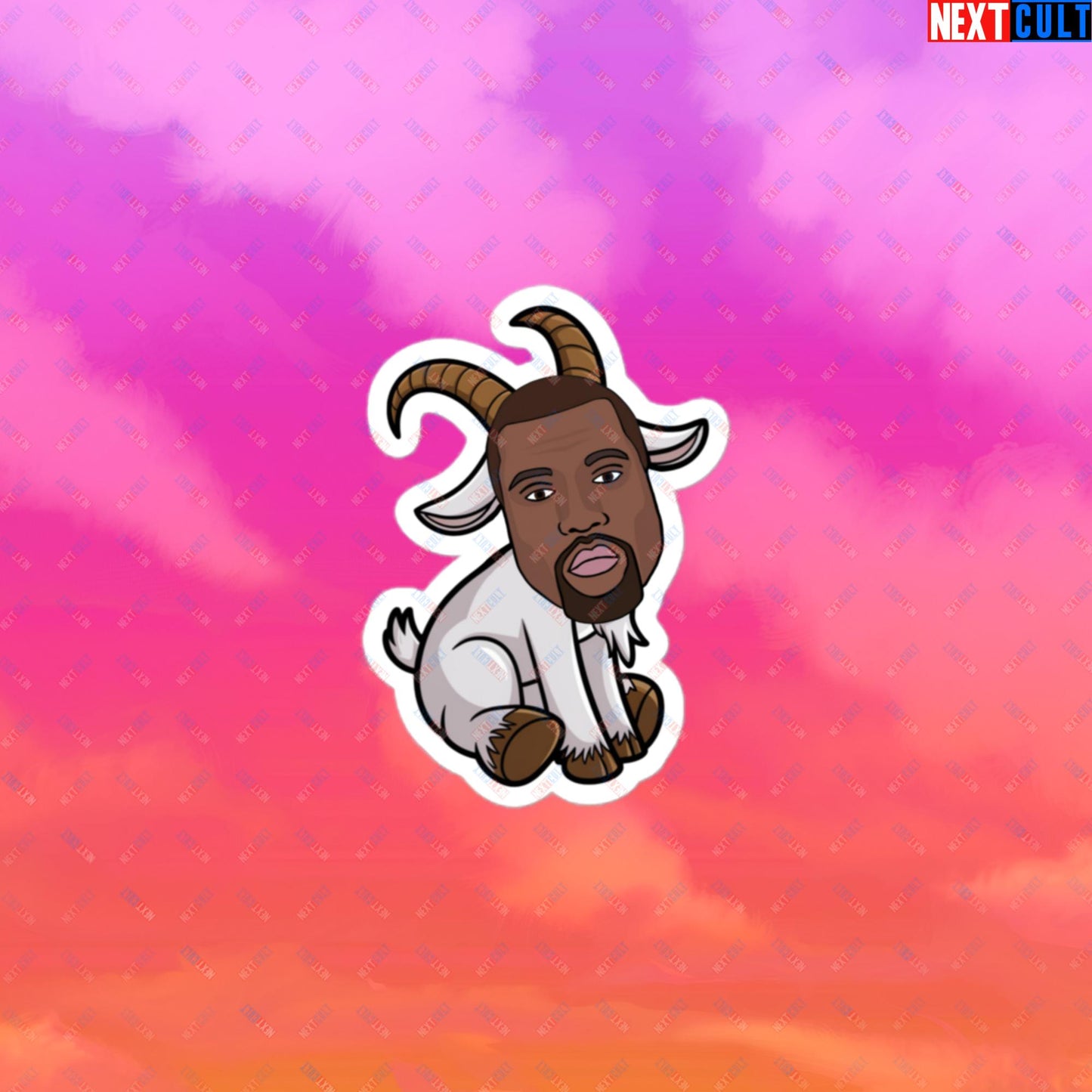 Kanye West G.O.A.T. Hip Hop Greatest of All Time Rap Music Funny Ye Bubble-free stickers 3″×3″ Stickers G.O.A.T. Kanye West Music Next Cult Brand