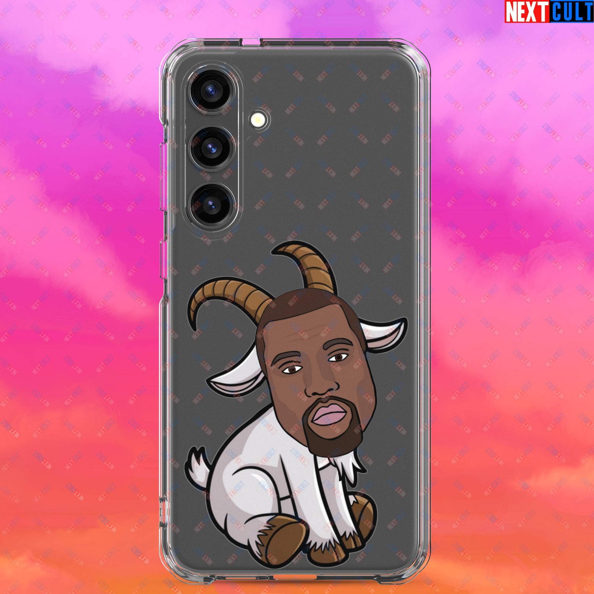 Kanye West G.O.A.T. Hip Hop Greatest of All Time Rap Music Funny Ye Clear Case for Samsung Samsung Galaxy S24 Plus Mobile Phone Cases G.O.A.T. Kanye West Music Next Cult Brand