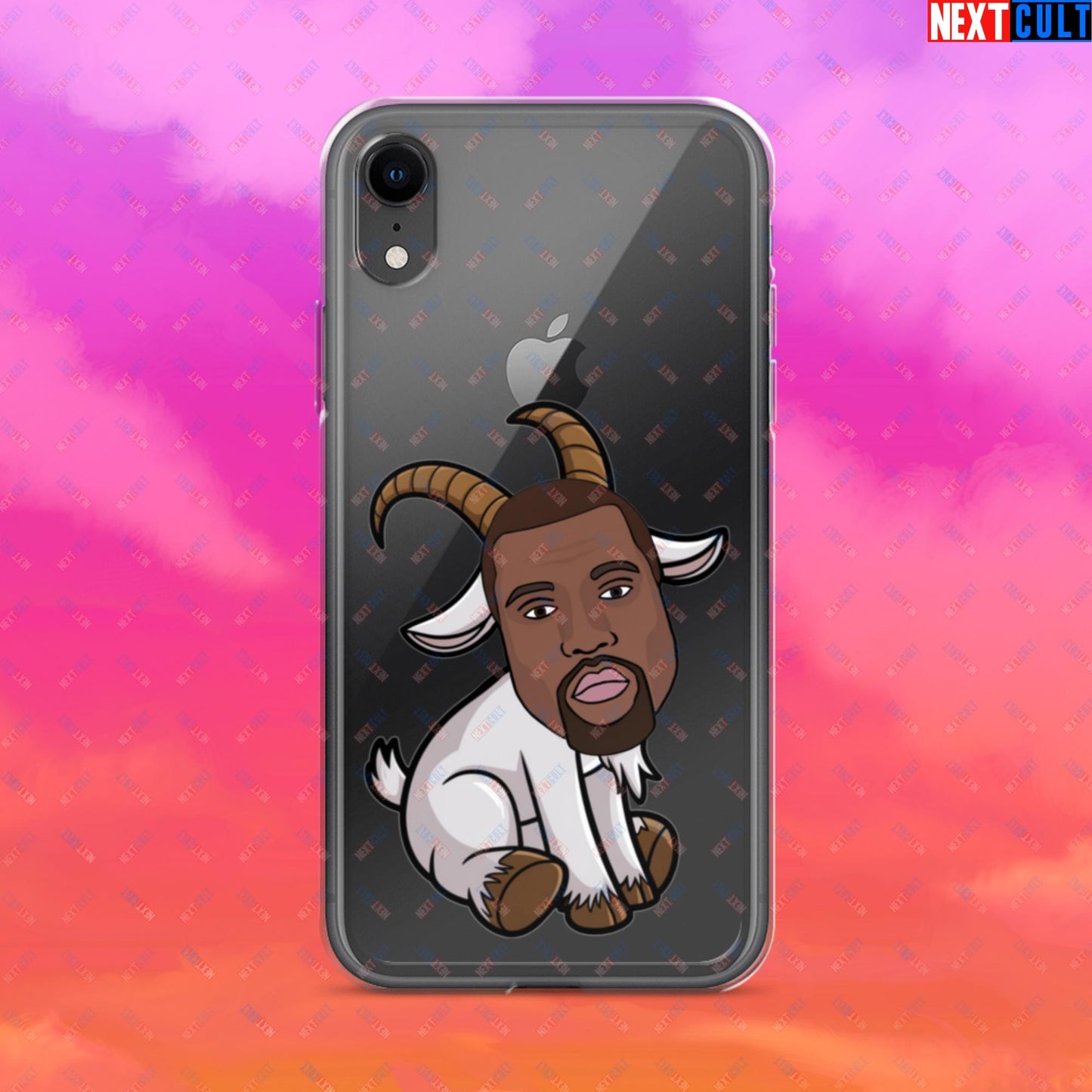 Kanye West G.O.A.T. Hip Hop Greatest of All Time Rap Music Funny Ye Clear Case for iPhone Next Cult Brand