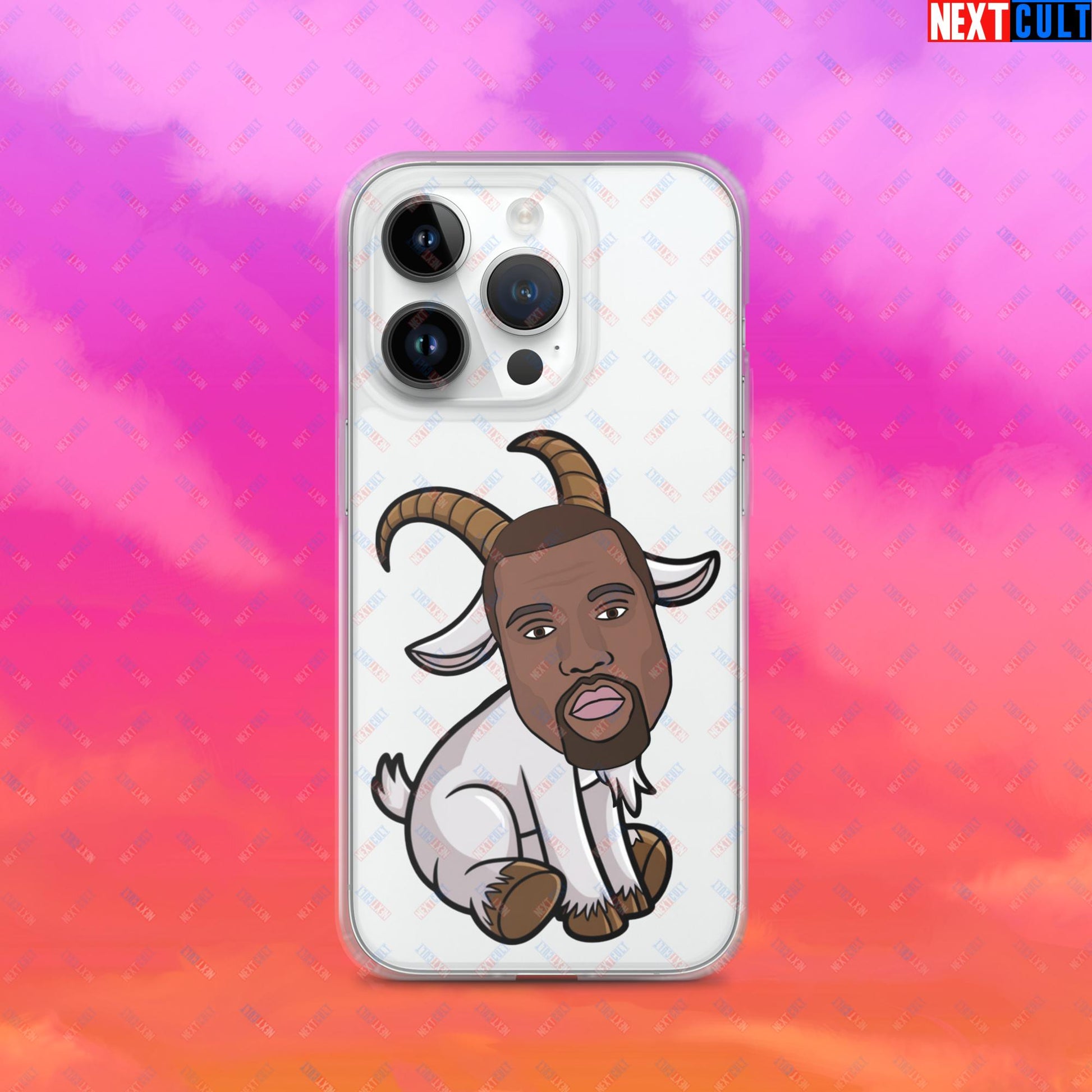 Kanye West G.O.A.T. Hip Hop Greatest of All Time Rap Music Funny Ye Clear Case for iPhone Next Cult Brand