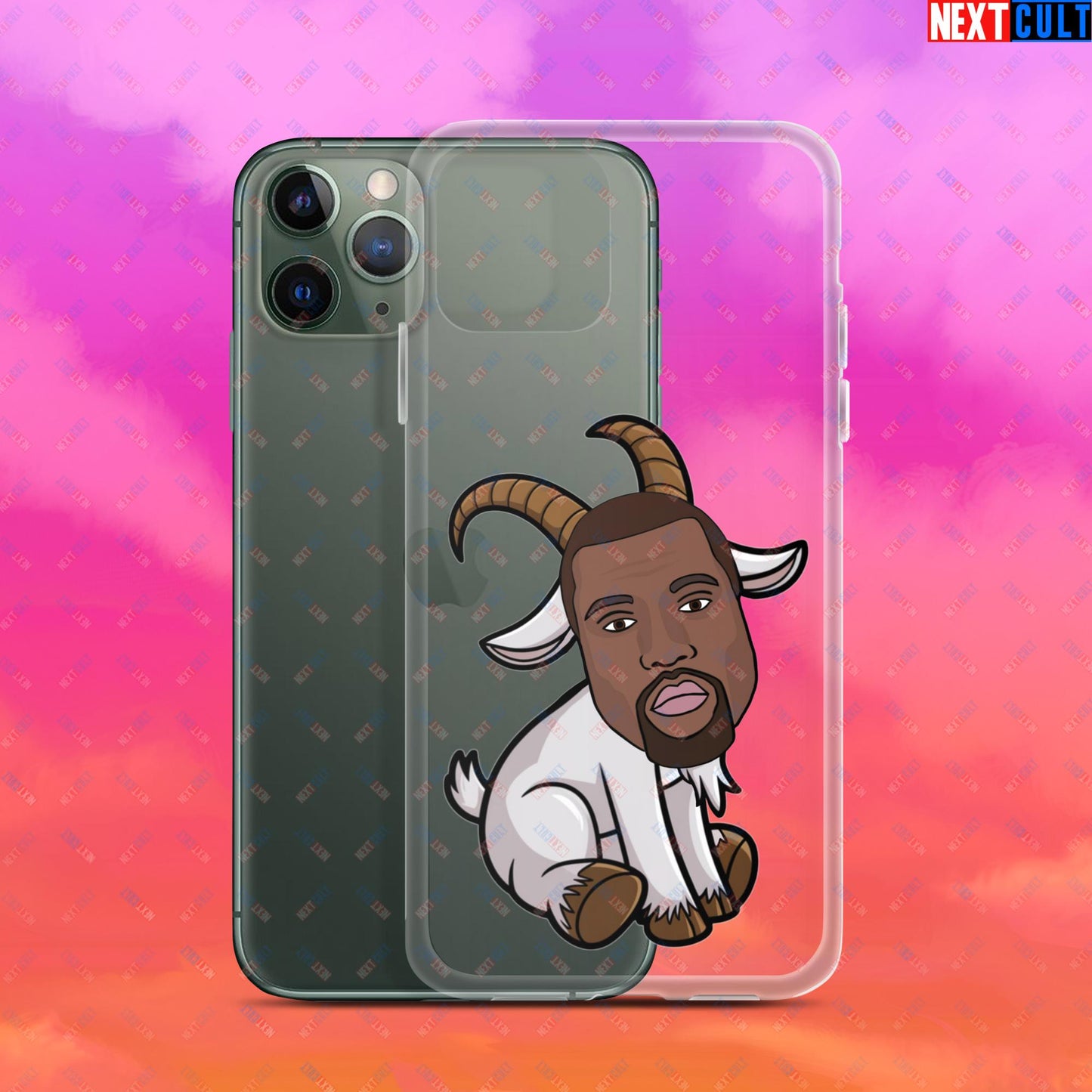 Kanye West G.O.A.T. Hip Hop Greatest of All Time Rap Music Funny Ye Clear Case for iPhone Next Cult Brand