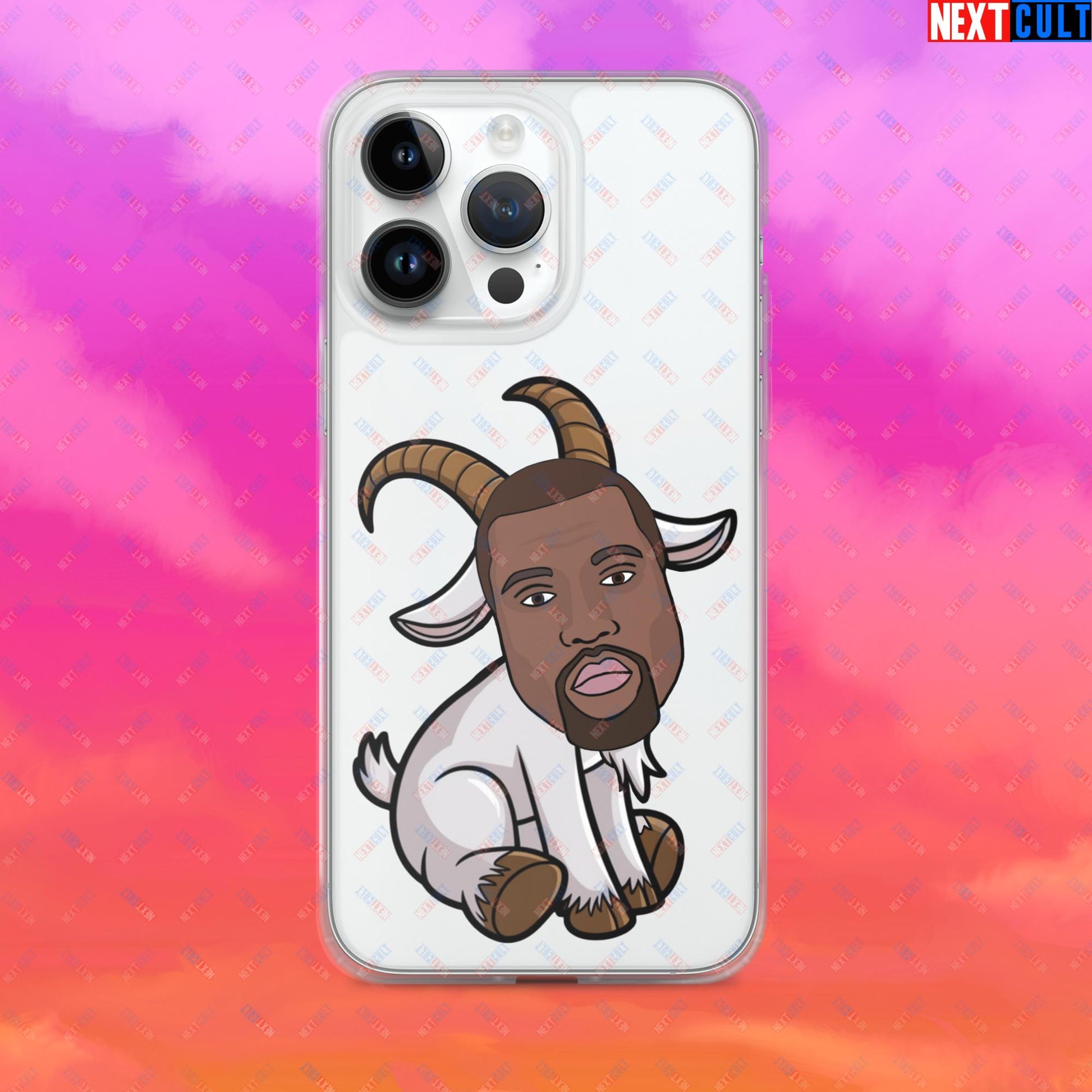 Kanye West G.O.A.T. Hip Hop Greatest of All Time Rap Music Funny Ye Clear Case for iPhone Next Cult Brand