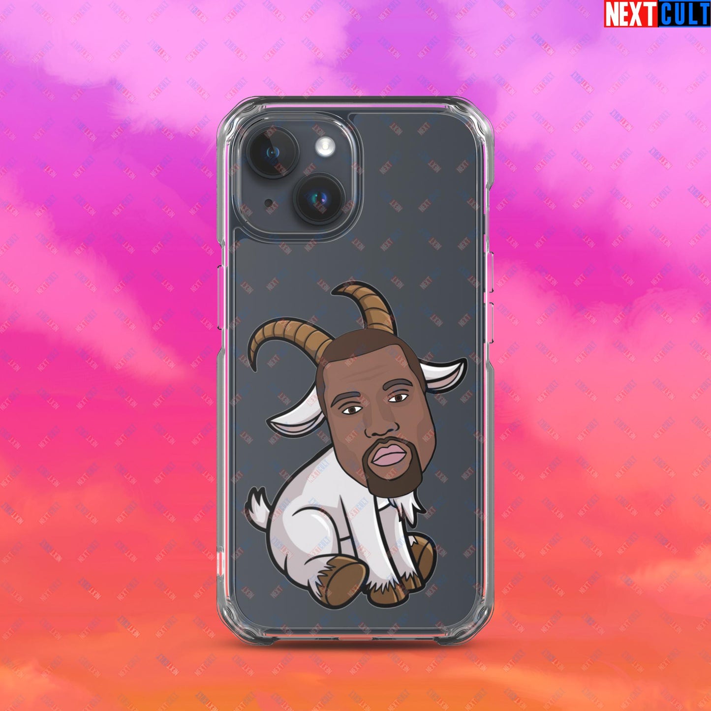 Kanye West G.O.A.T. Hip Hop Greatest of All Time Rap Music Funny Ye Clear Case for iPhone Next Cult Brand