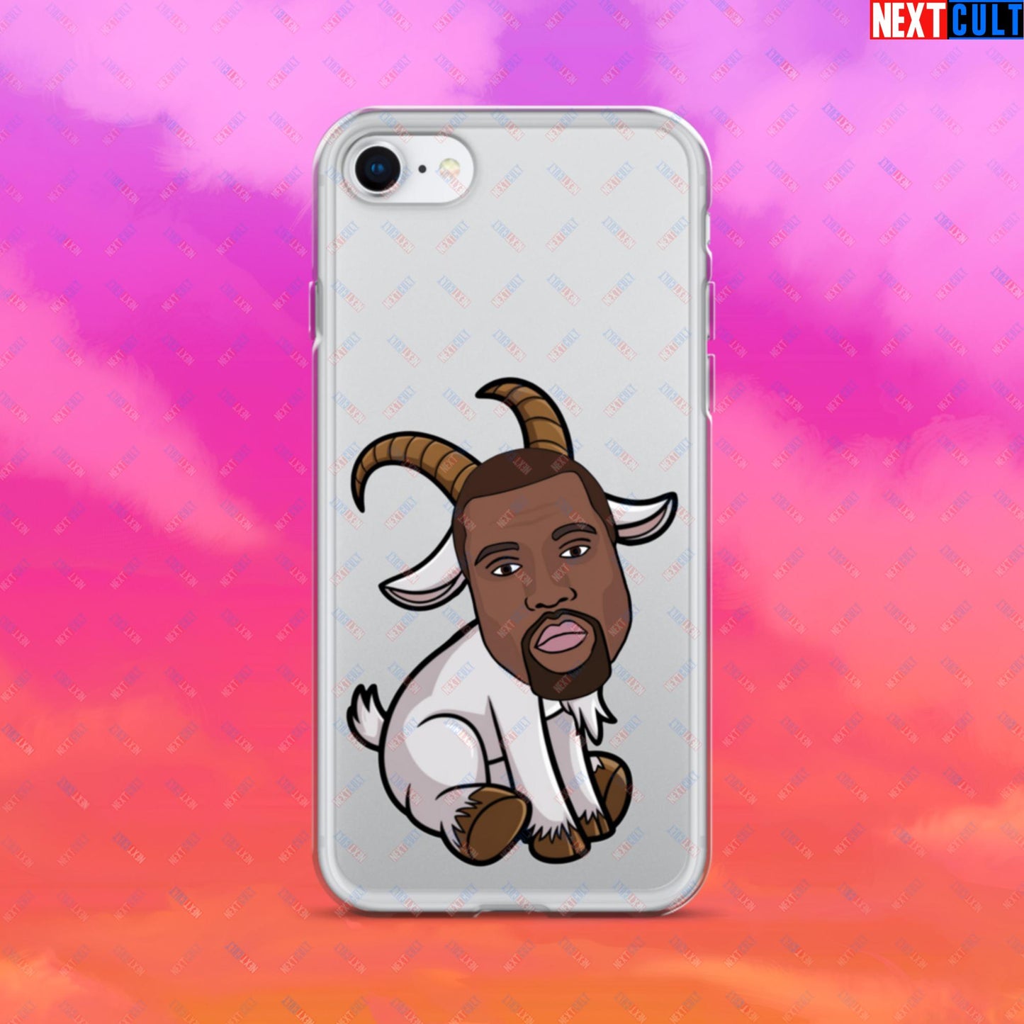 Kanye West G.O.A.T. Hip Hop Greatest of All Time Rap Music Funny Ye Clear Case for iPhone Next Cult Brand