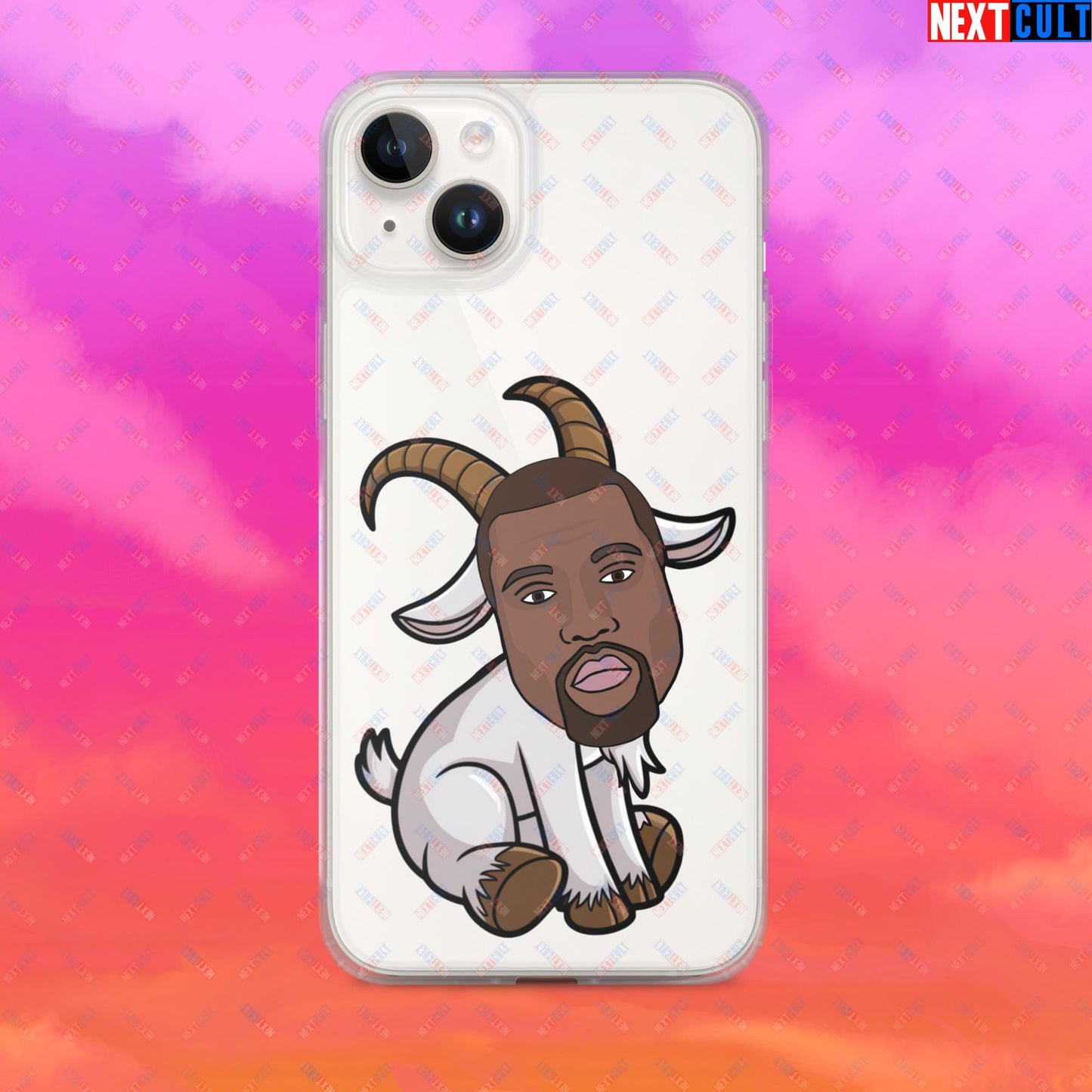 Kanye West G.O.A.T. Hip Hop Greatest of All Time Rap Music Funny Ye Clear Case for iPhone Next Cult Brand