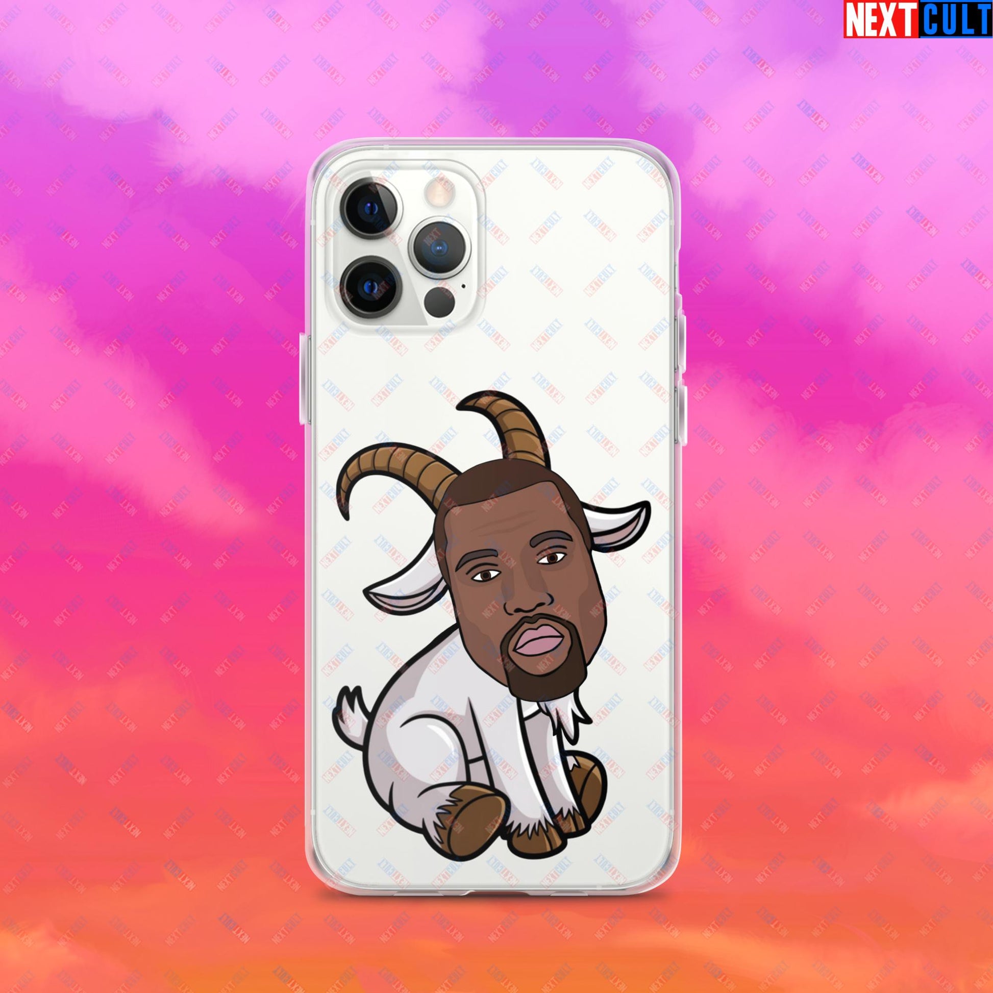 Kanye West G.O.A.T. Hip Hop Greatest of All Time Rap Music Funny Ye Clear Case for iPhone Next Cult Brand