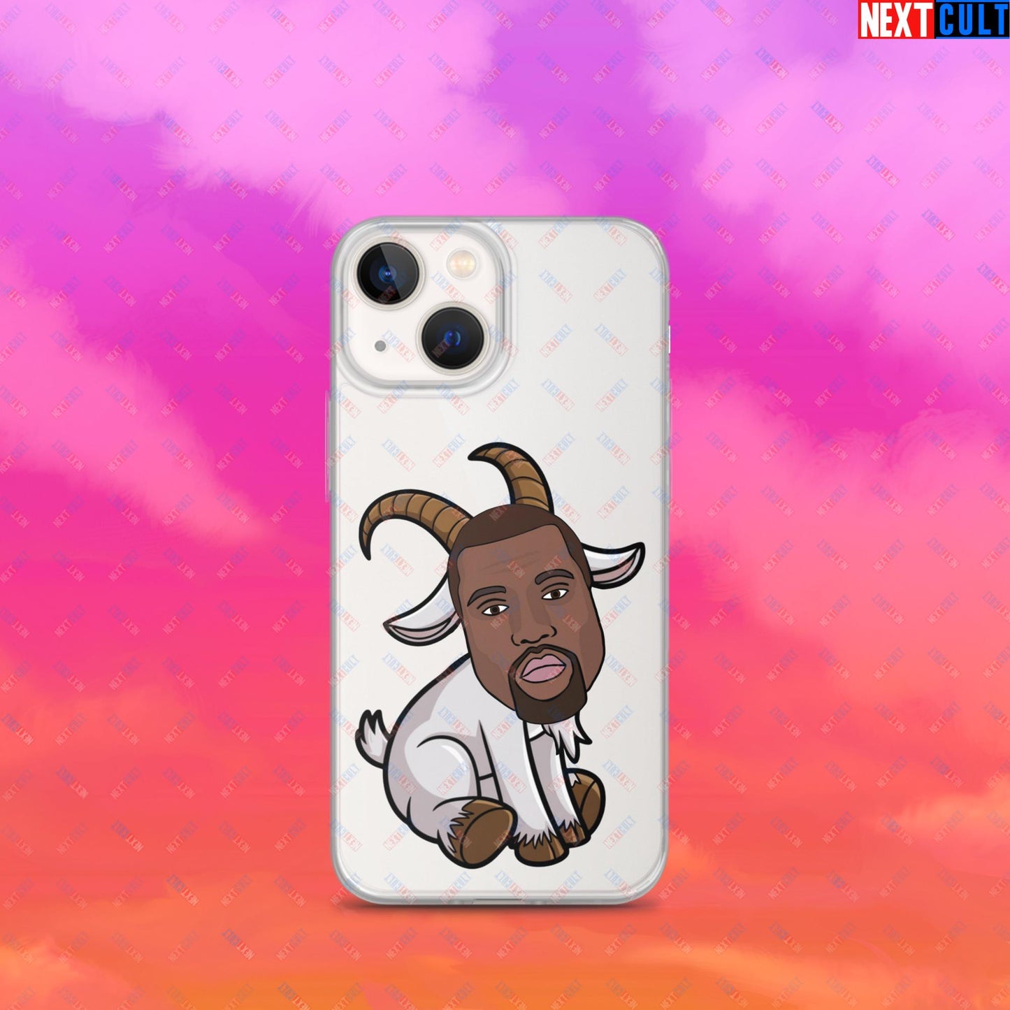 Kanye West G.O.A.T. Hip Hop Greatest of All Time Rap Music Funny Ye Clear Case for iPhone Next Cult Brand