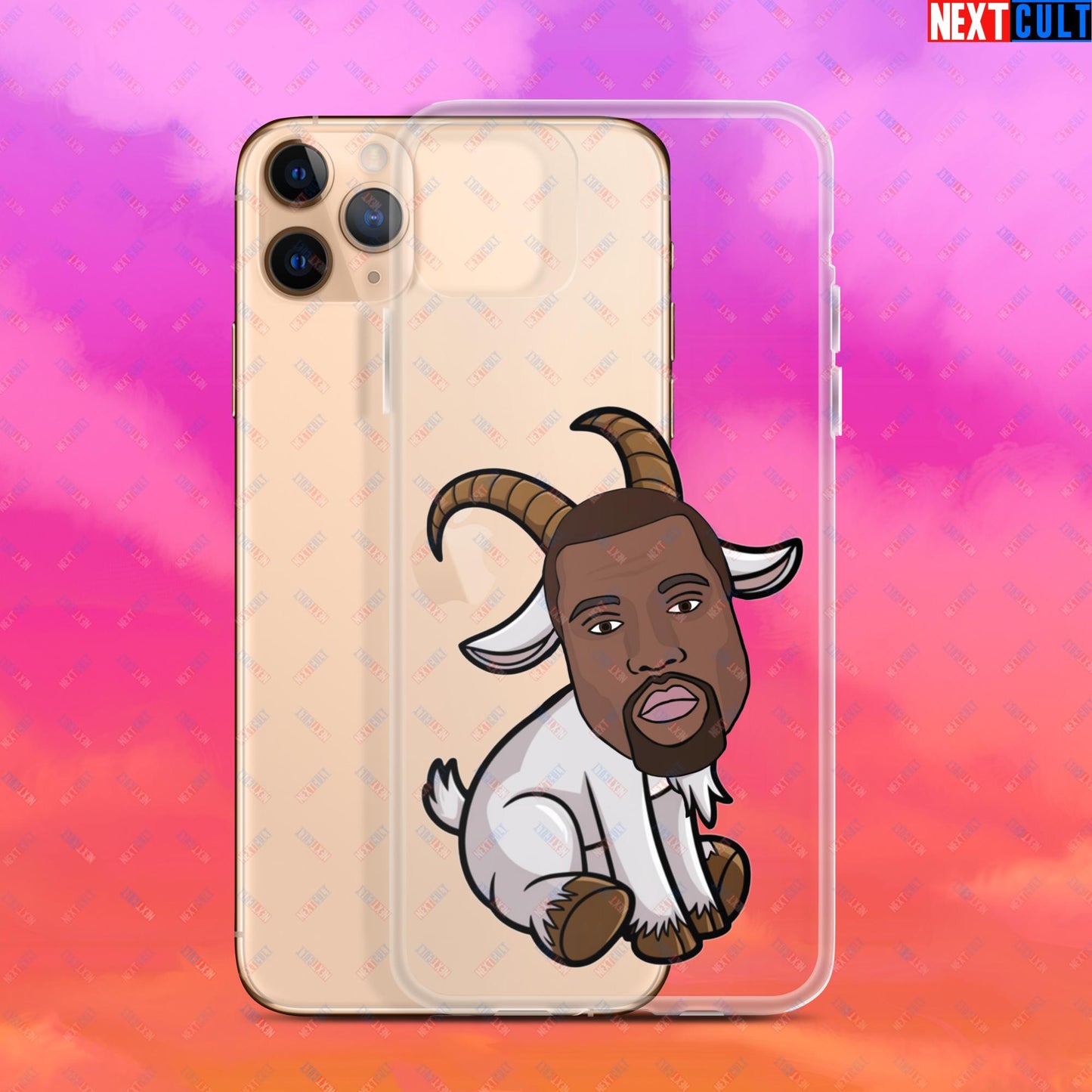 Kanye West G.O.A.T. Hip Hop Greatest of All Time Rap Music Funny Ye Clear Case for iPhone Next Cult Brand