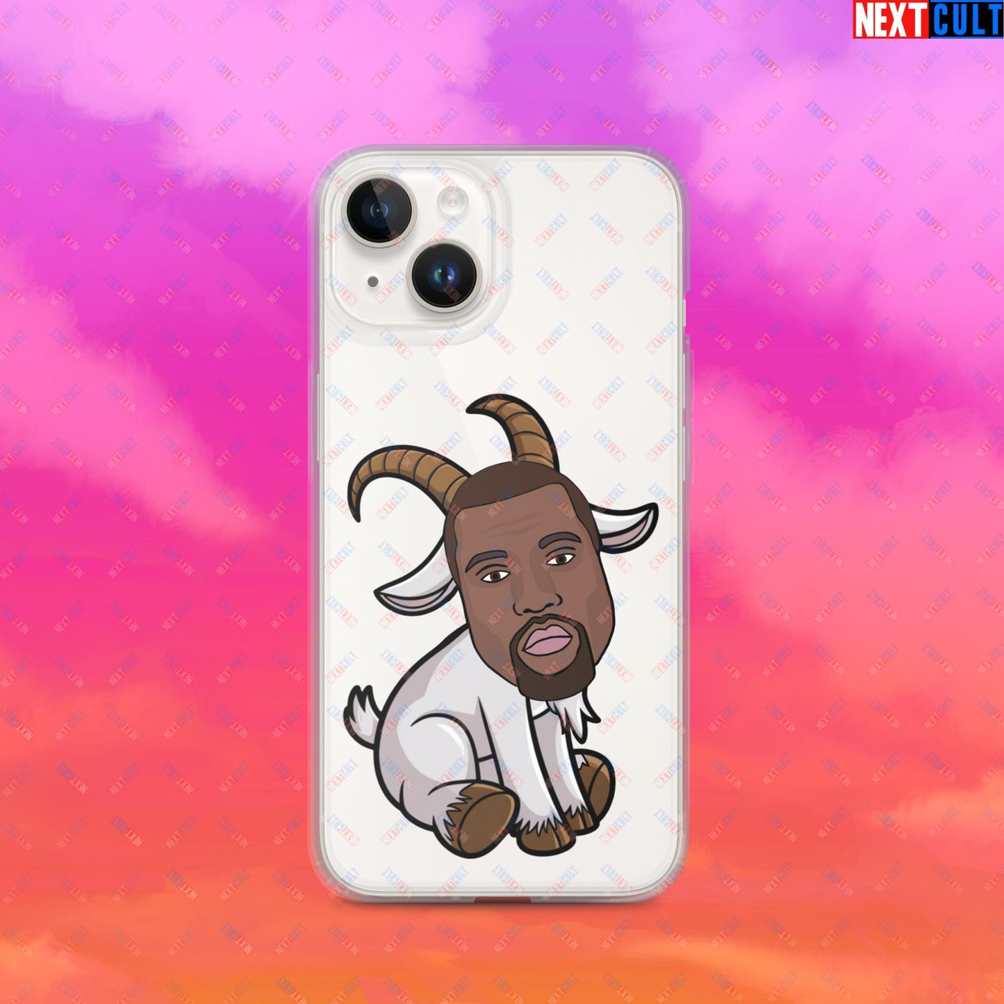 Kanye West G.O.A.T. Hip Hop Greatest of All Time Rap Music Funny Ye Clear Case for iPhone Next Cult Brand