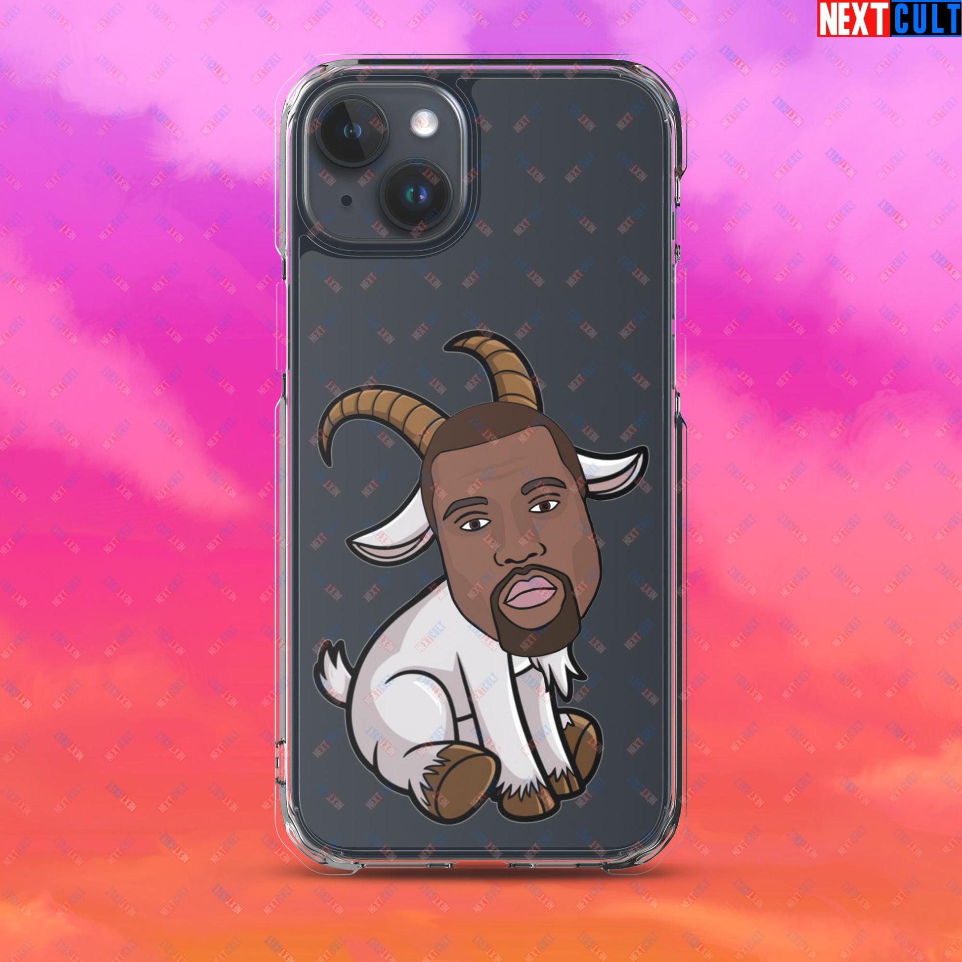 Kanye West G.O.A.T. Hip Hop Greatest of All Time Rap Music Funny Ye Clear Case for iPhone Next Cult Brand