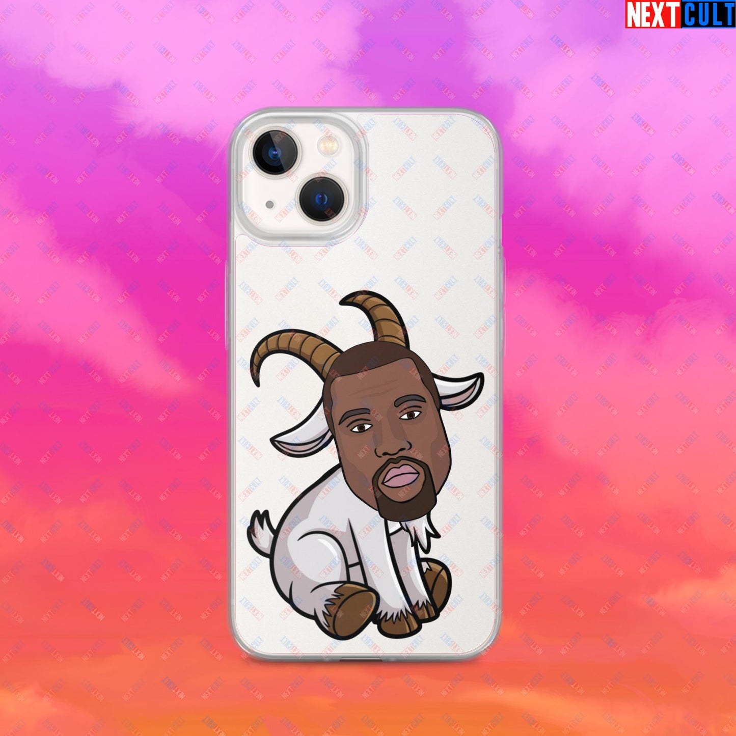 Kanye West G.O.A.T. Hip Hop Greatest of All Time Rap Music Funny Ye Clear Case for iPhone Next Cult Brand