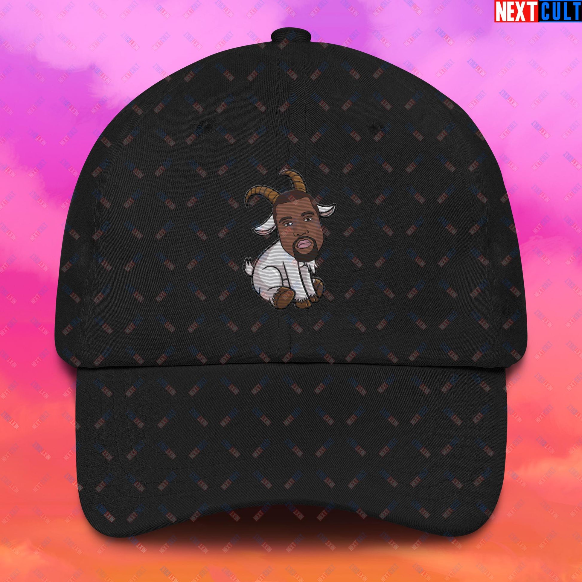 Kanye West G.O.A.T. Hip Hop Greatest of All Time Rap Music Funny Ye Dad hat Black Hats G.O.A.T. Kanye West Music Next Cult Brand