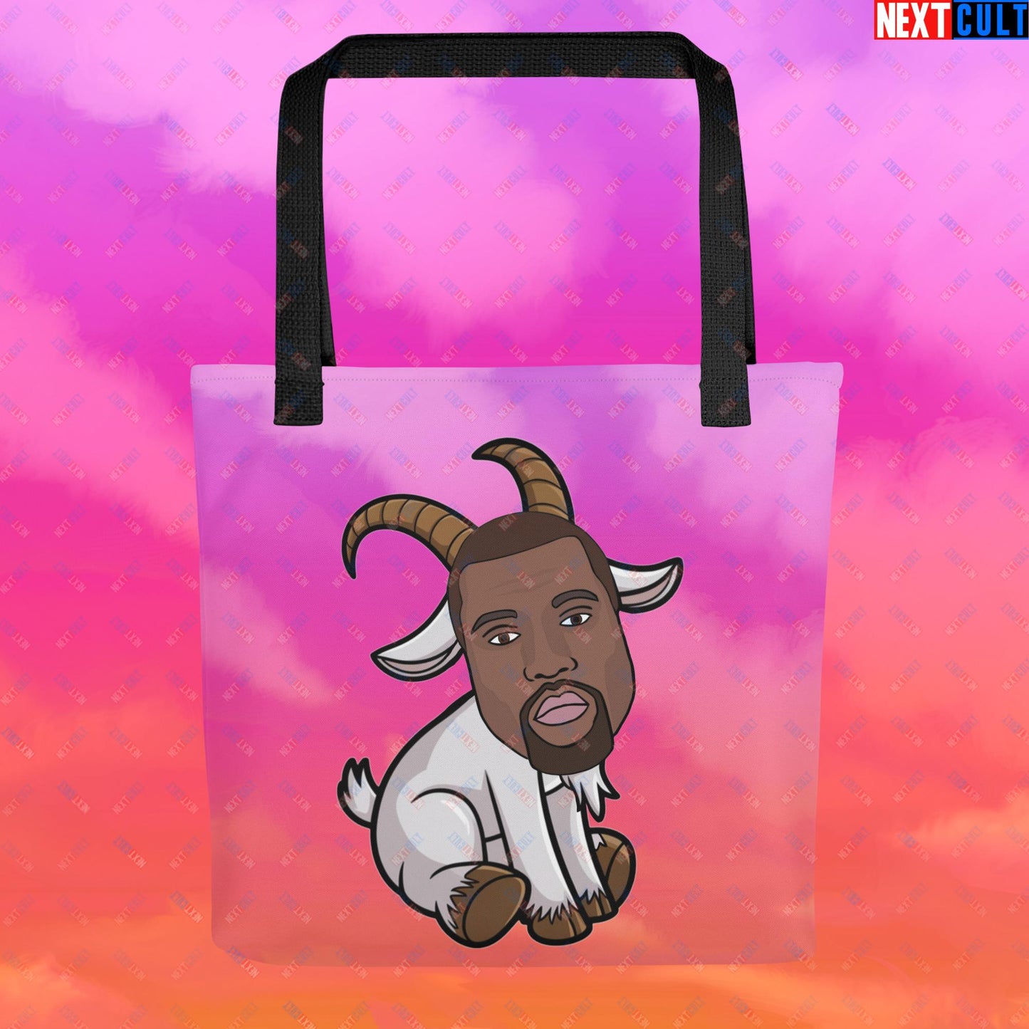 Kanye West G.O.A.T. Hip Hop Greatest of All Time Rap Music Funny Ye Tote bag Default Title Bags G.O.A.T. Kanye West Music Next Cult Brand