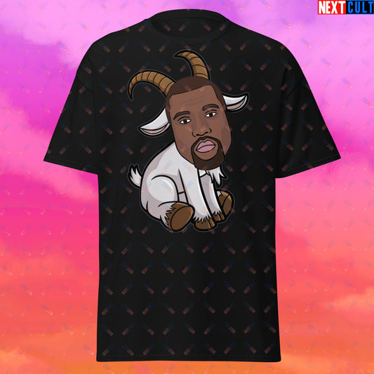 Kanye West G.O.A.T. Hip Hop Greatest of All Time Rap Music Funny Ye Unisex tee Black T-shirts G.O.A.T. Kanye West Music Next Cult Brand