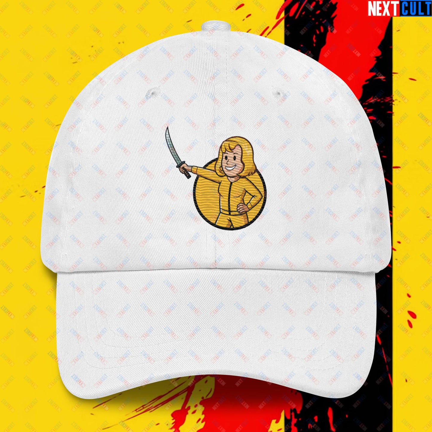 Kill Bill Vault Girl Fallout Funny Meme Cartoon Mashup Dad hat Next Cult Brand