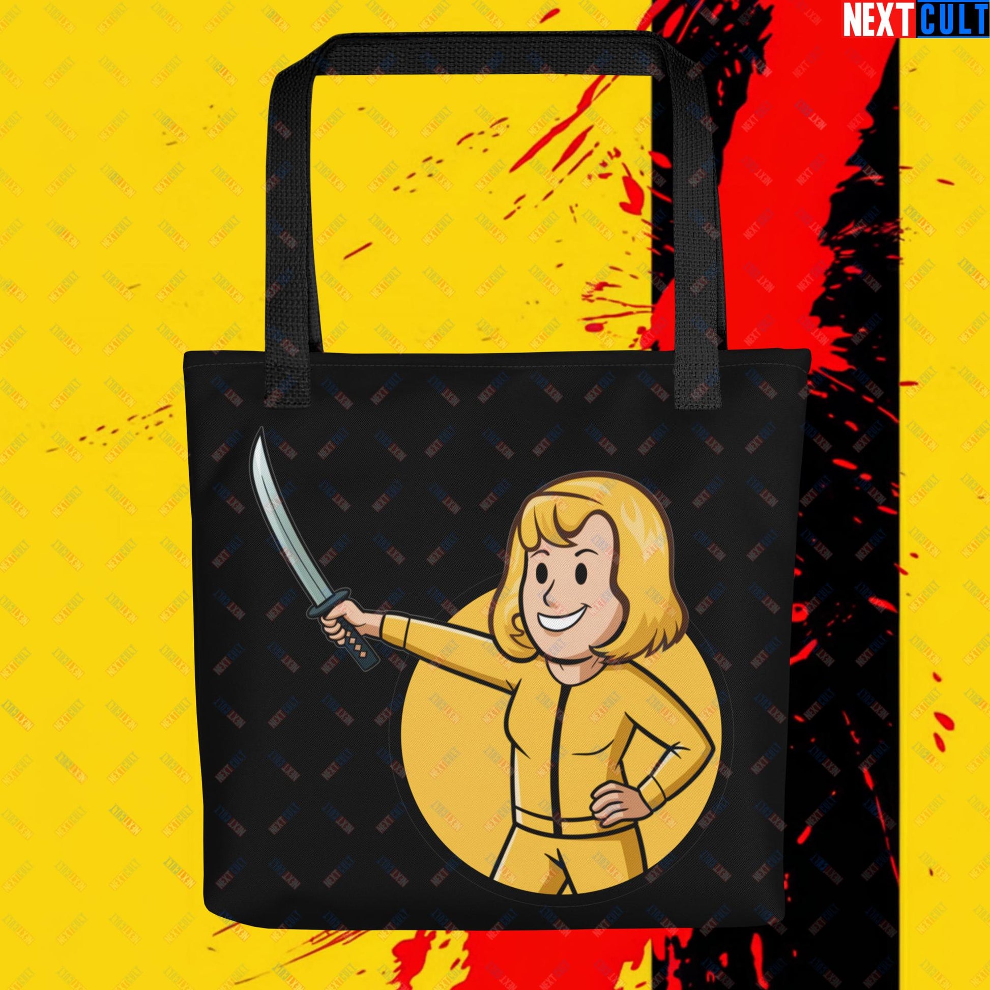 Kill Bill Vault Girl Fallout Funny Meme Cartoon Mashup Tote bag Default Title Bags Fallout Kill Bill Movies Vault Boy Next Cult Brand