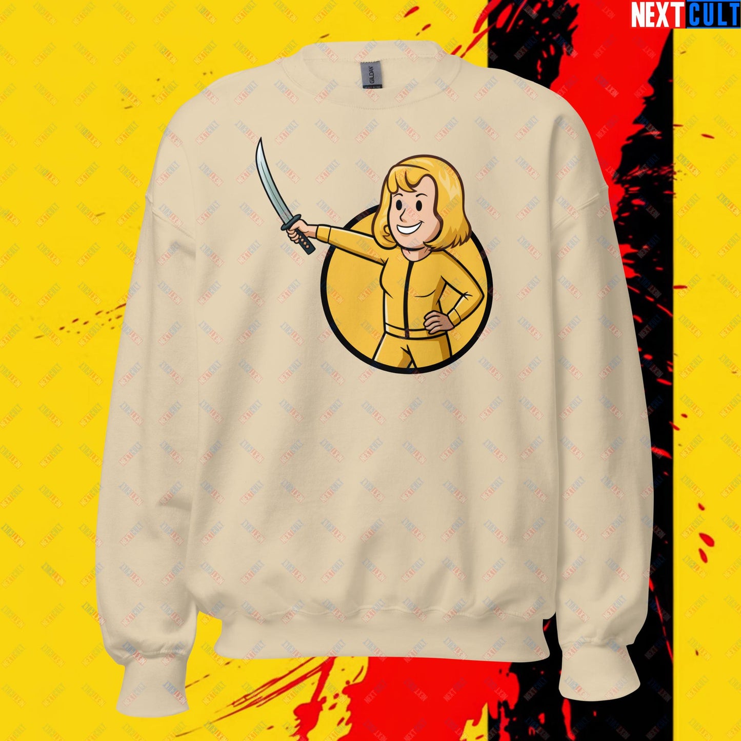 Kill Bill Vault Girl Fallout Funny Meme Cartoon Mashup Unisex Sweatshirt Next Cult Brand