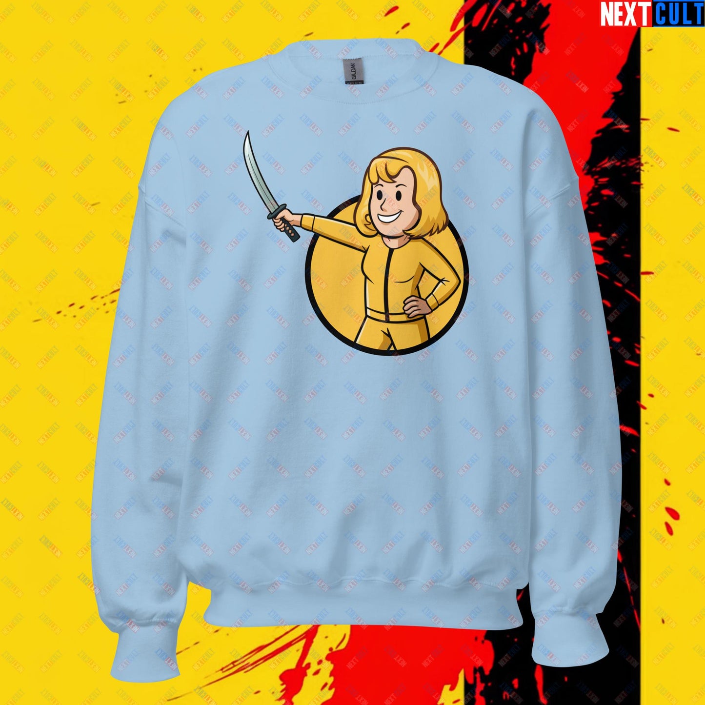 Kill Bill Vault Girl Fallout Funny Meme Cartoon Mashup Unisex Sweatshirt Next Cult Brand