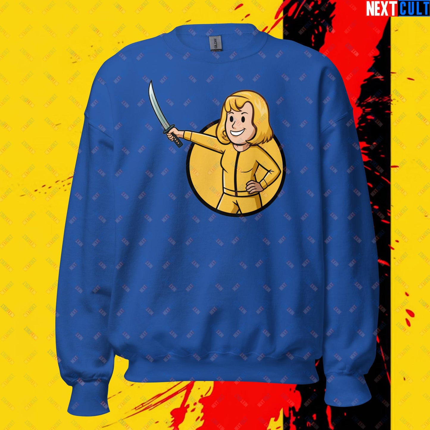 Kill Bill Vault Girl Fallout Funny Meme Cartoon Mashup Unisex Sweatshirt Next Cult Brand