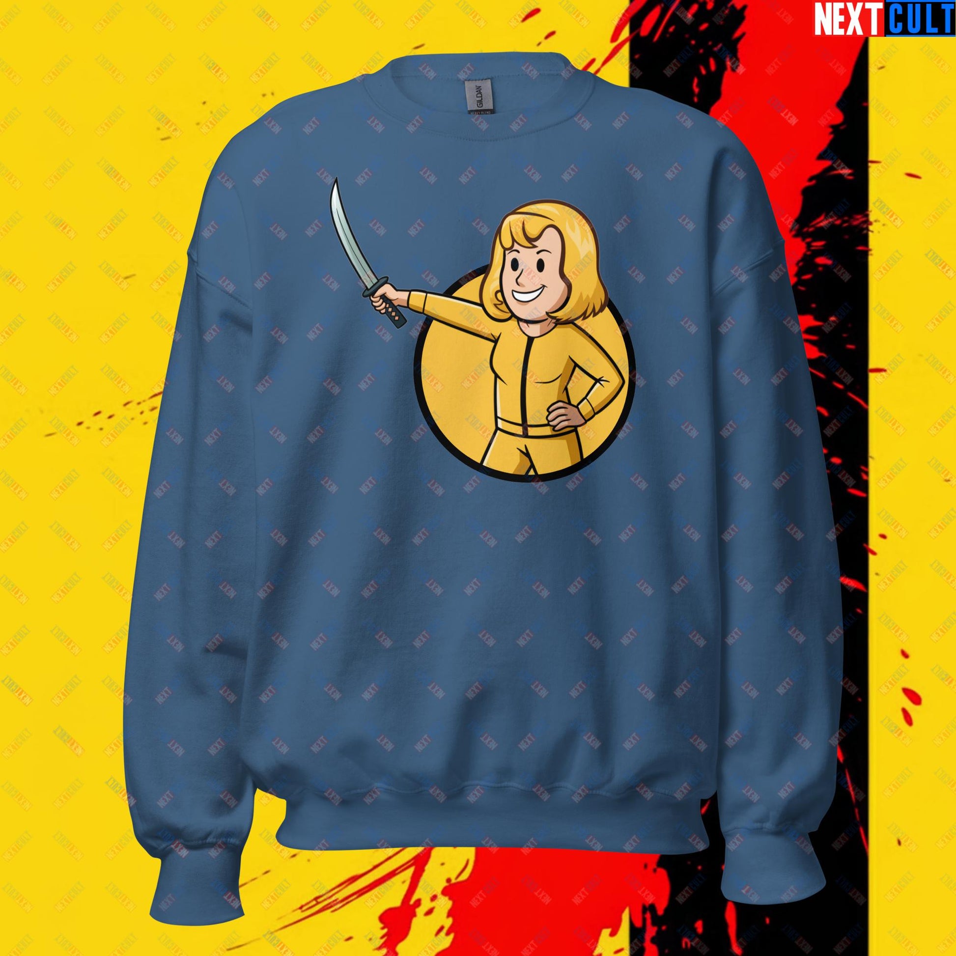 Kill Bill Vault Girl Fallout Funny Meme Cartoon Mashup Unisex Sweatshirt Next Cult Brand