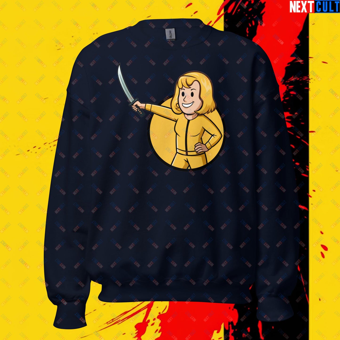 Kill Bill Vault Girl Fallout Funny Meme Cartoon Mashup Unisex Sweatshirt Next Cult Brand