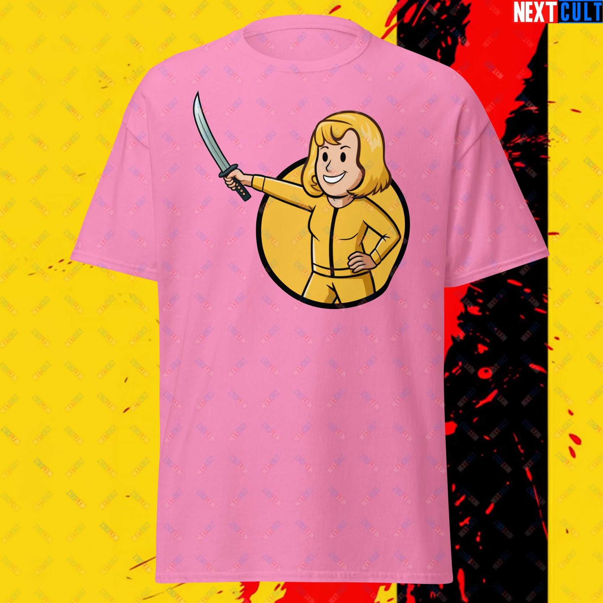 Kill Bill Vault Girl Fallout Funny Meme Cartoon Mashup Unisex tee Azalea T-shirts Fallout Kill Bill Movies Vault Boy Next Cult Brand