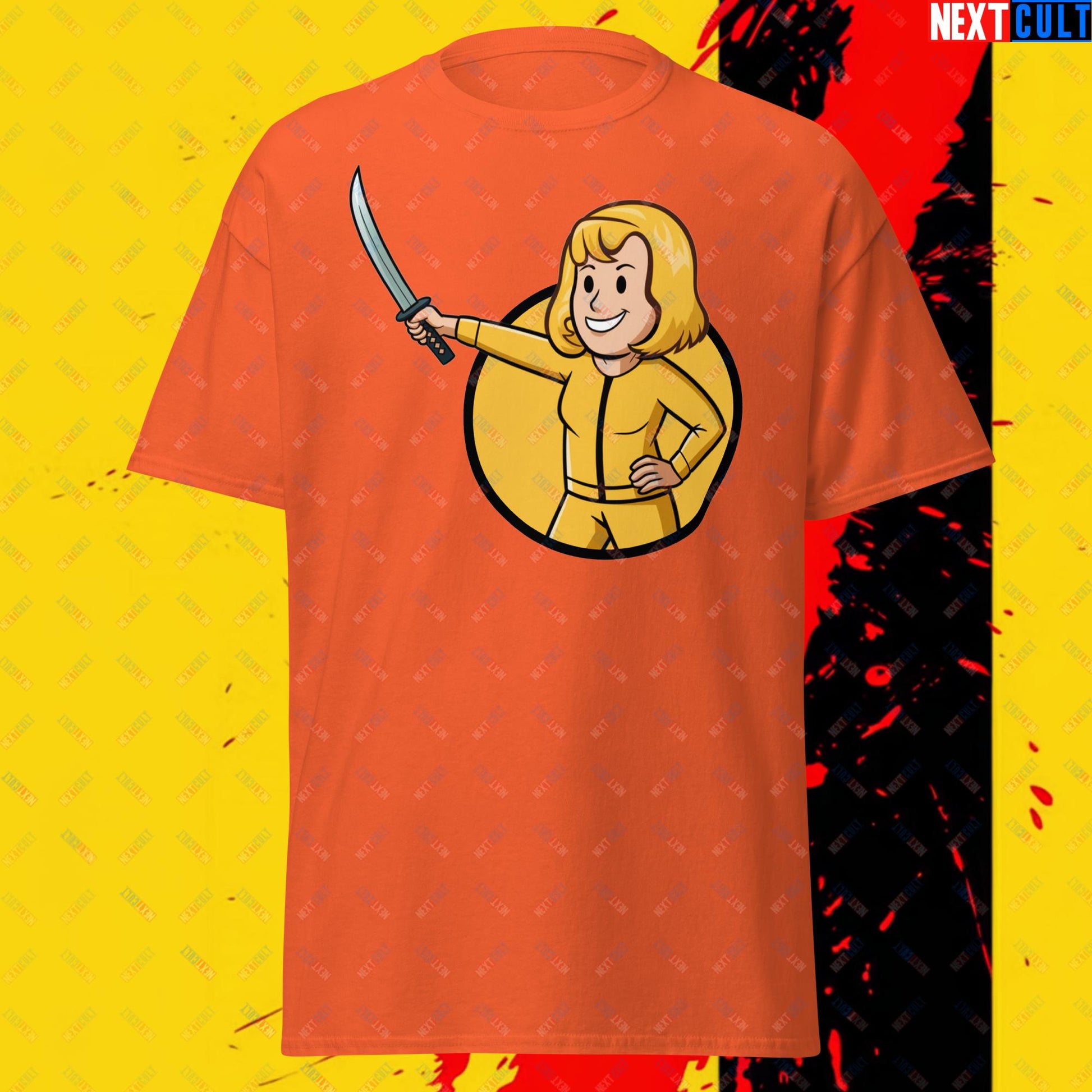 Kill Bill Vault Girl Fallout Funny Meme Cartoon Mashup Unisex tee Next Cult Brand